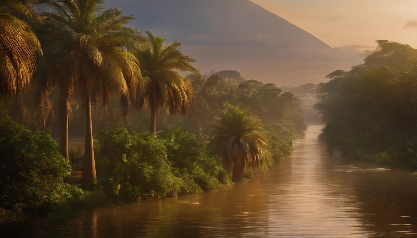 Illustrate the happy tears causing the flooding of the Nile, trazendo fertilidade para a terra.