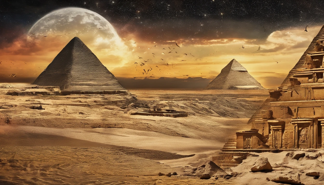 Egito,Pyramids,brilho da noite,Tempestade de areia