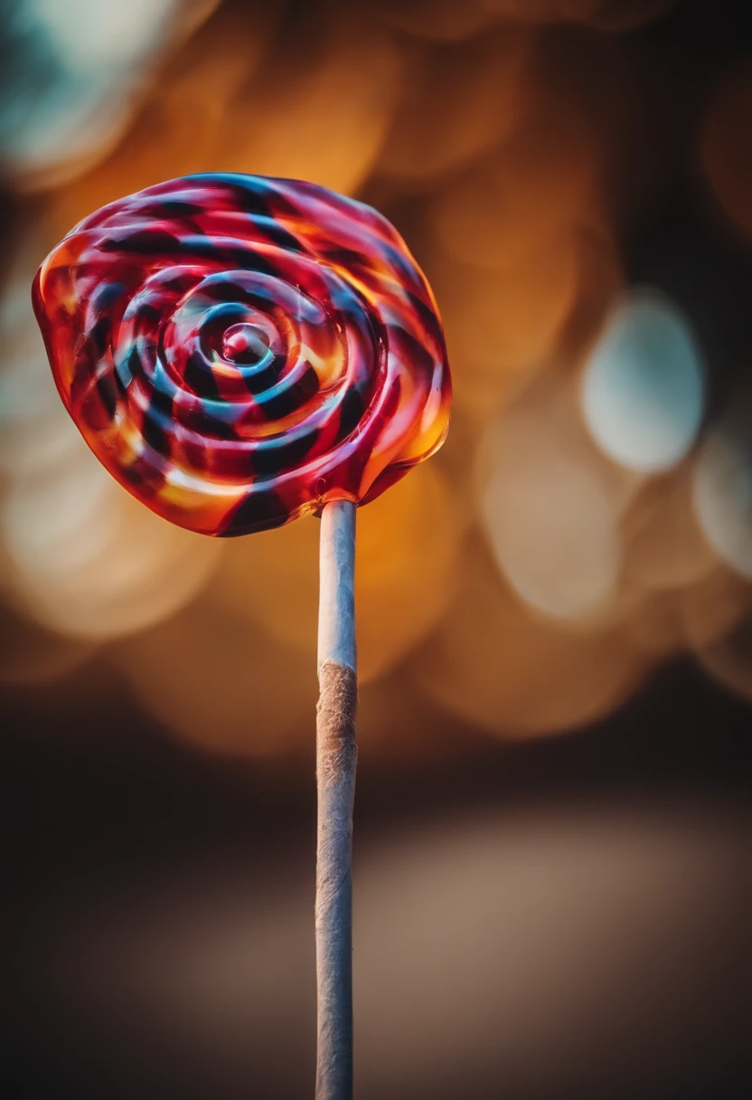 Lollipop with a stick that has a hole at the end