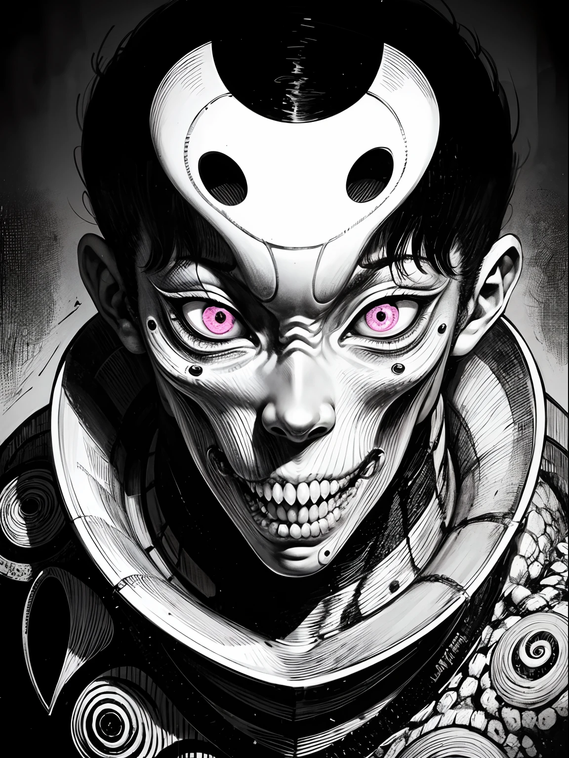 a monstrous creature representing the fauna and culture of brazil, detailed anatomical features, maximal detail, horror-style junji ito, dark fantasy art, intricate body structure