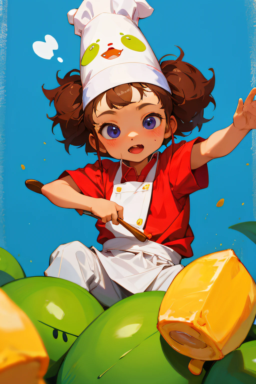 baby potrait with chef hat