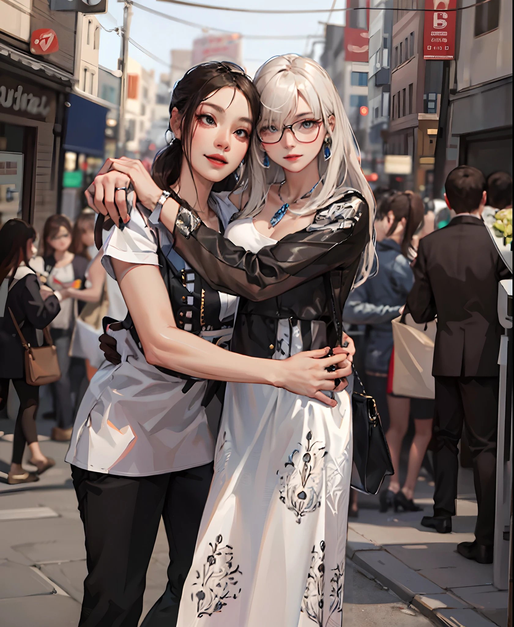 (masterpiece:1.2, best quality), 1lady, solo, upper body
Elegant and timeless dress with high-quality tailoring
makeup
Fashionable city street or an upscale restaurant
Classic handbag and jewelry
sleek bob