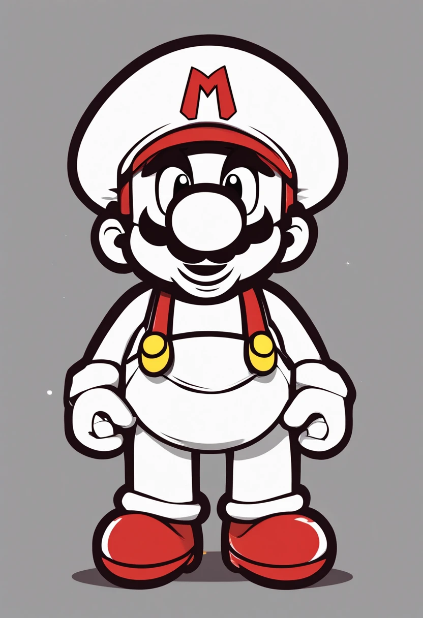 (Mario), design de personagens, Nintendo Super Mario, (olhos azuis, red hat, terno vermelho, blue suspenders, luvas brancas, )super bonito estilo caixa cega, Chibi, corpo inteiro, exaggerated expressions and actions, fundo limpo, Destaques iridescentes brilhantes, studio lighting, Atmospheric Illumination, com textura requintada, High detail, high resolution, c4d, ..3d, Liquidificador, 8k, best quality, Ultra High Definition