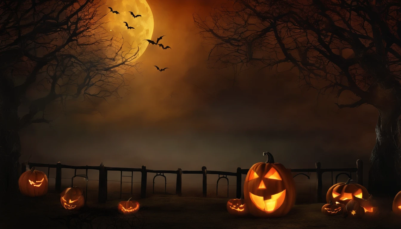 create a halloween background, it's super detailed