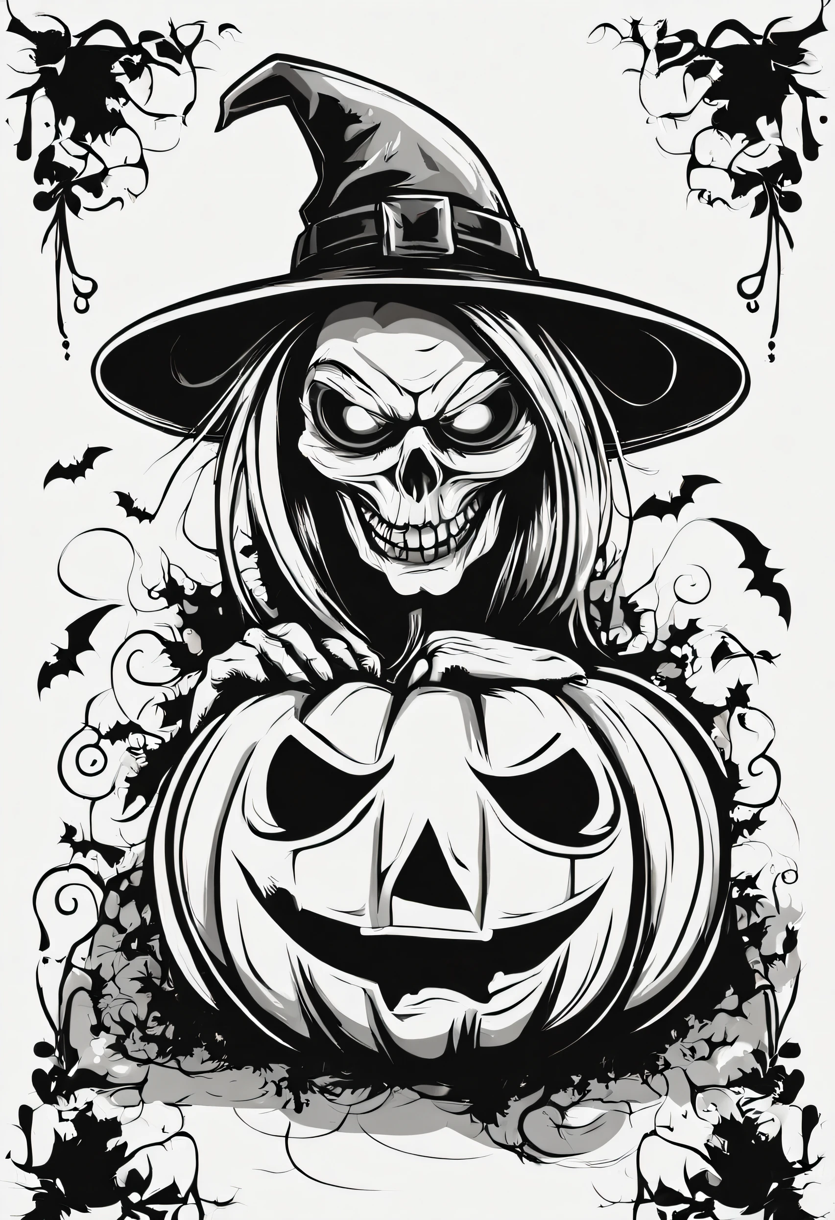 Haloween Design para T-Shirt, arte vetorial, funny illustration , fundo branco