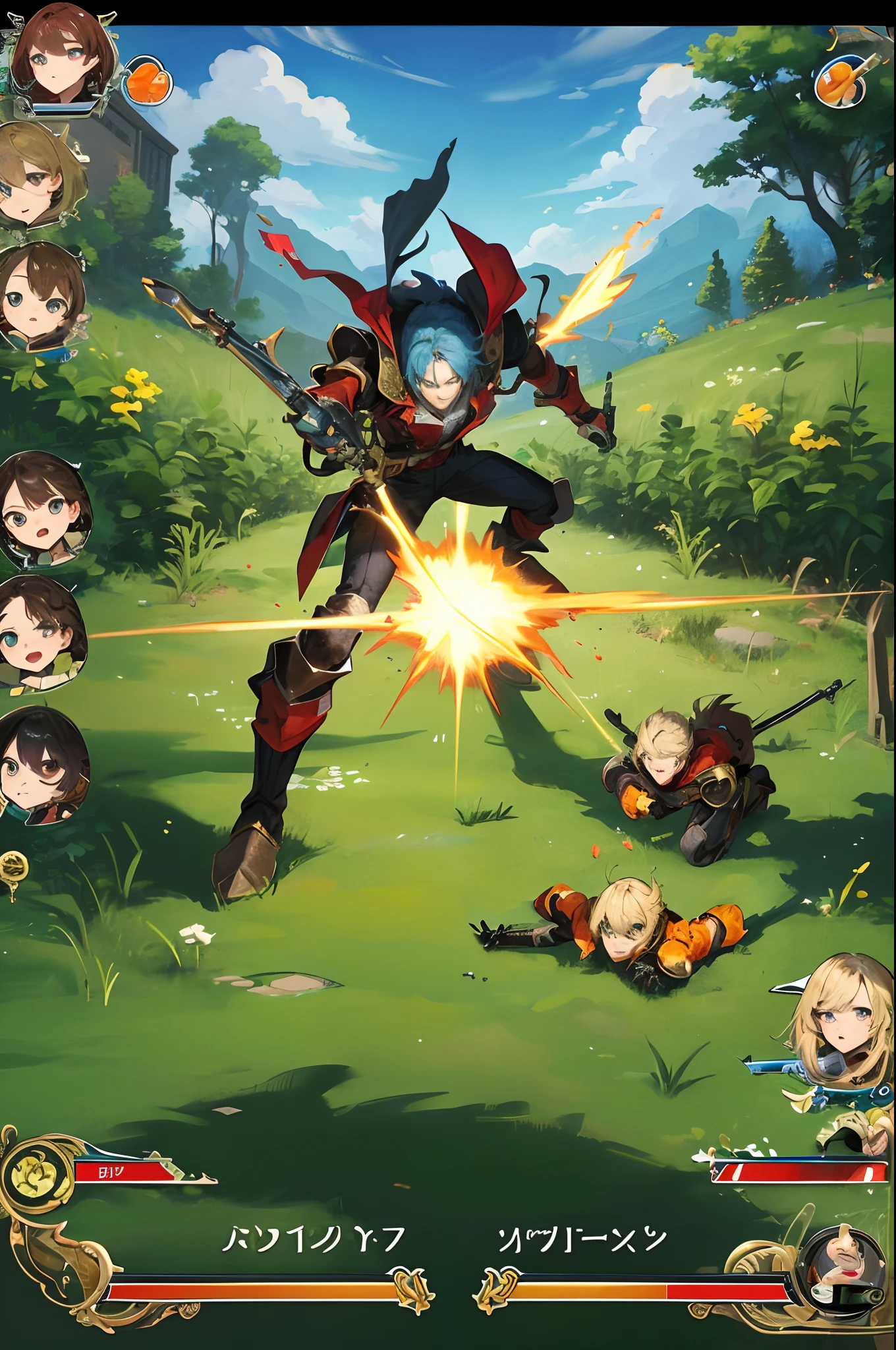 now do it next I want you to choose one of those I that you make a sprites for a game that the character jumps runs and attacks the enemy also that he fires weapons and that he crouches and that he blinks his eyes