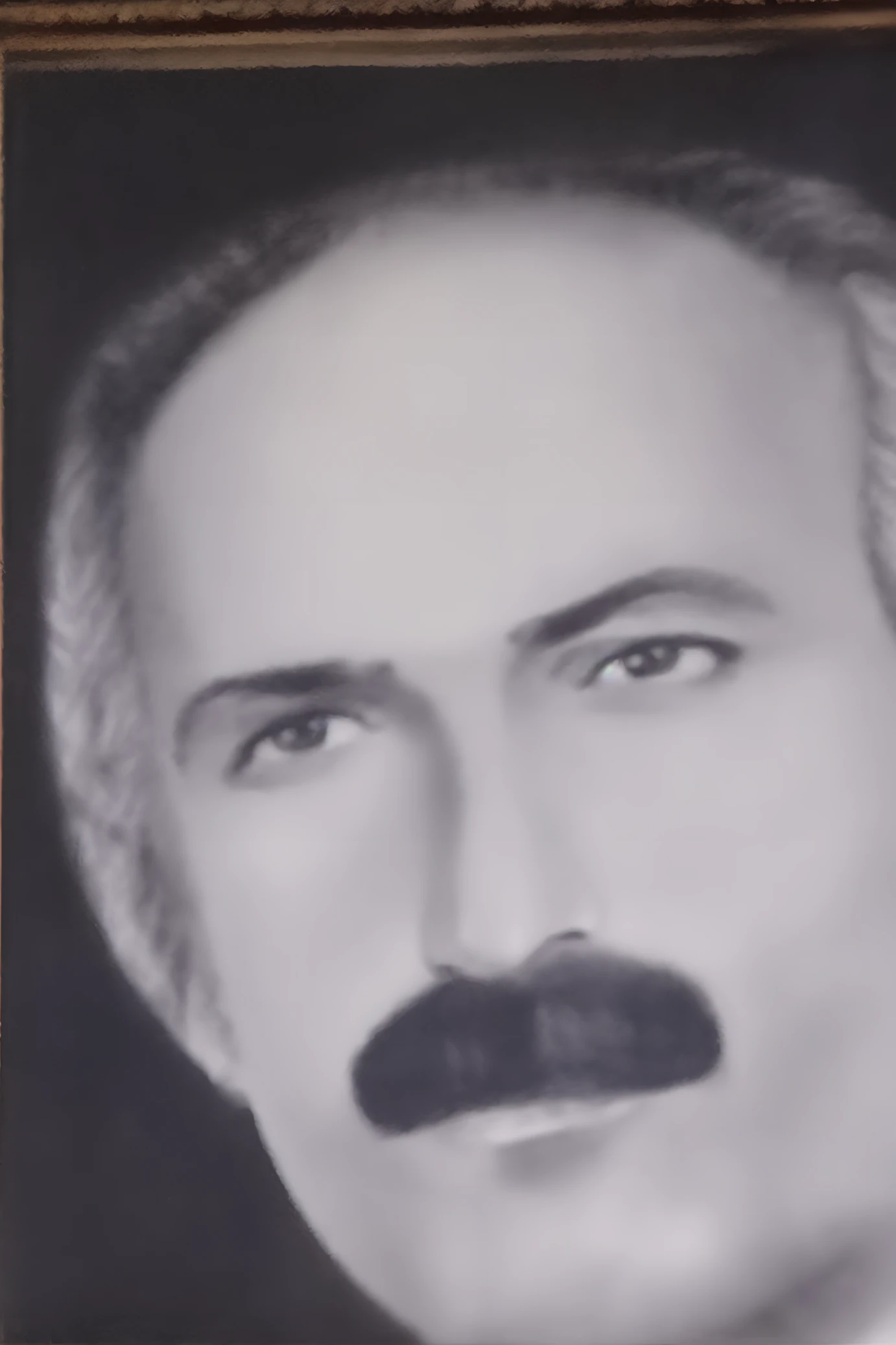 arafed portrait of a my father Mr reza ka,with a mustache and a suit, died in 1995 in ferdows,thuth khorassn.