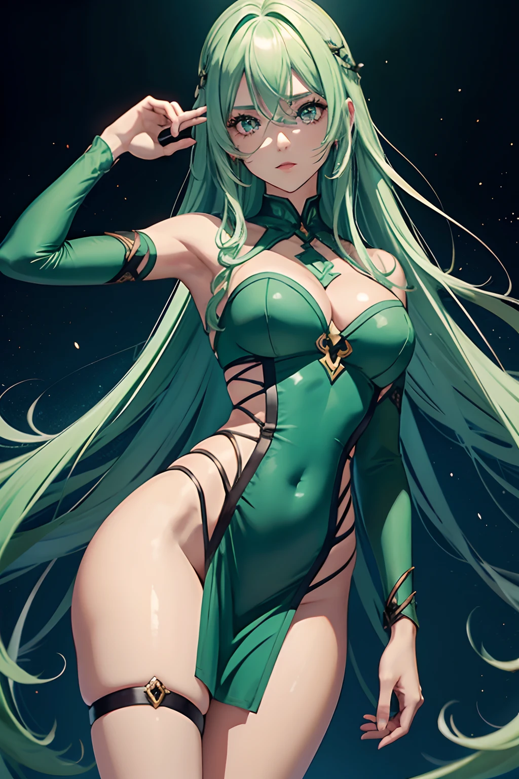 (extremamente delicado e bonito: 1.2), 1girl, cabelos loiros, olhos verdes, corpo bonito como personagem de anime, pinta abaixo do olho, rosto detalhado, garota vestindo um vestido vermelho, 8k