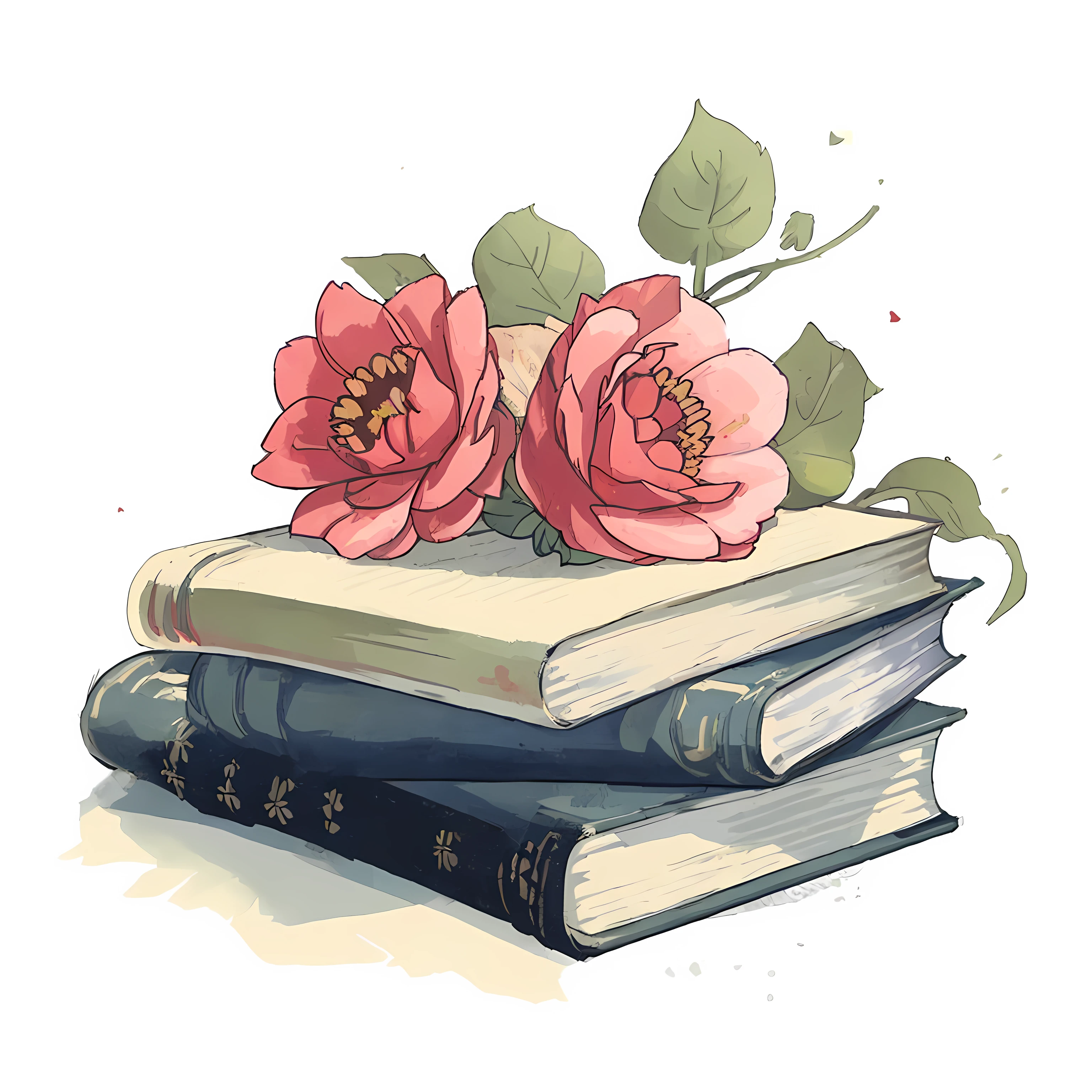 A book with flowers,
