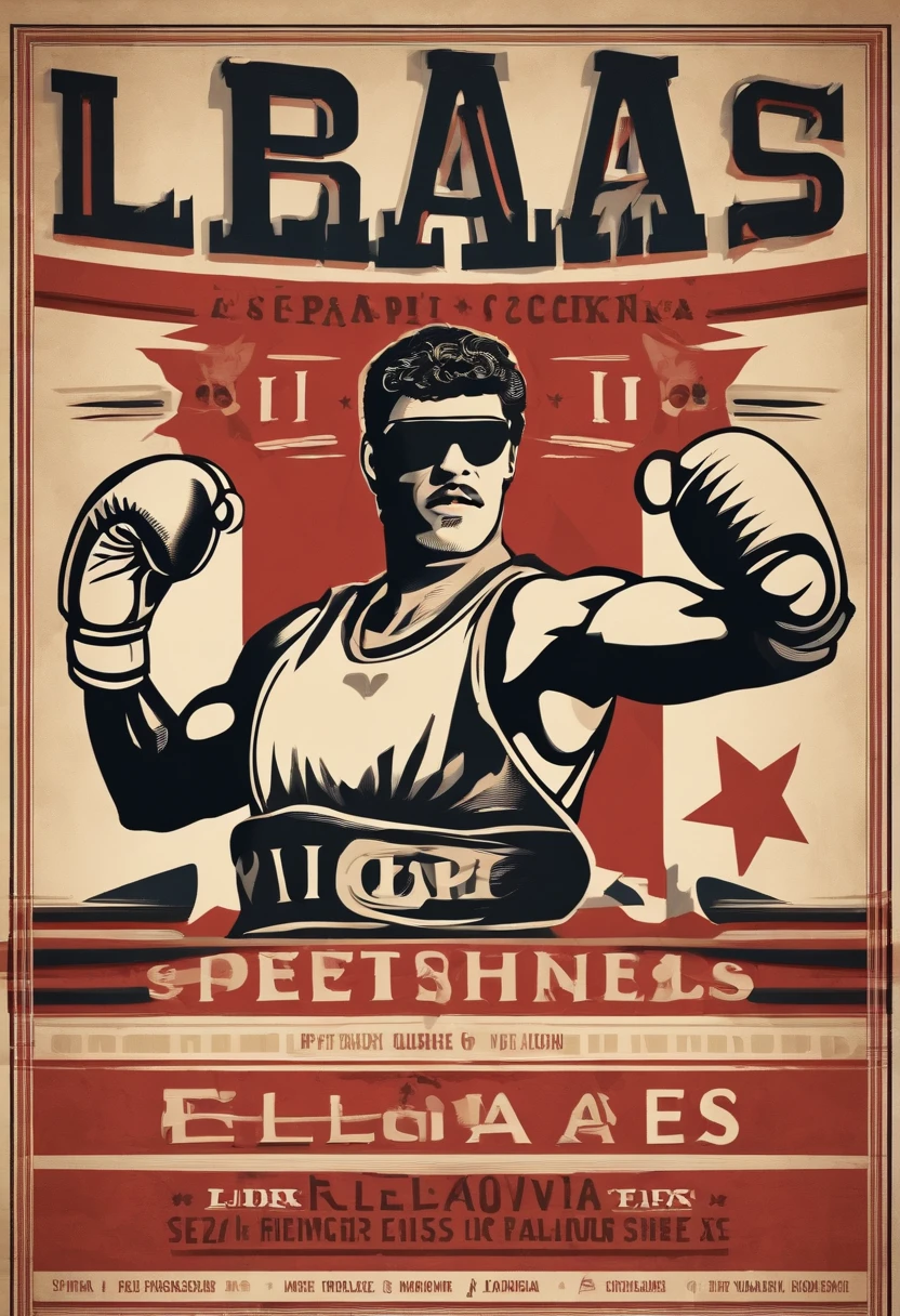Use um fundo chamativo relacionado ao boxe, como um ringue de boxe, luvas ou elementos esportivos.
Escreva a palavra "LIBRAS" in capital letters and stylized, Using Bold and Dynamic Fonts, semelhantes ao estilo utilizado pela ESPN.
Coloque a palavra "LIBRAS" acima da outra, e entre elas, adicione um pequeno "X" para representar o ranking de melhores boxeadores.
Use vibrant, contrasting colors to make the text more visible and attractive.
