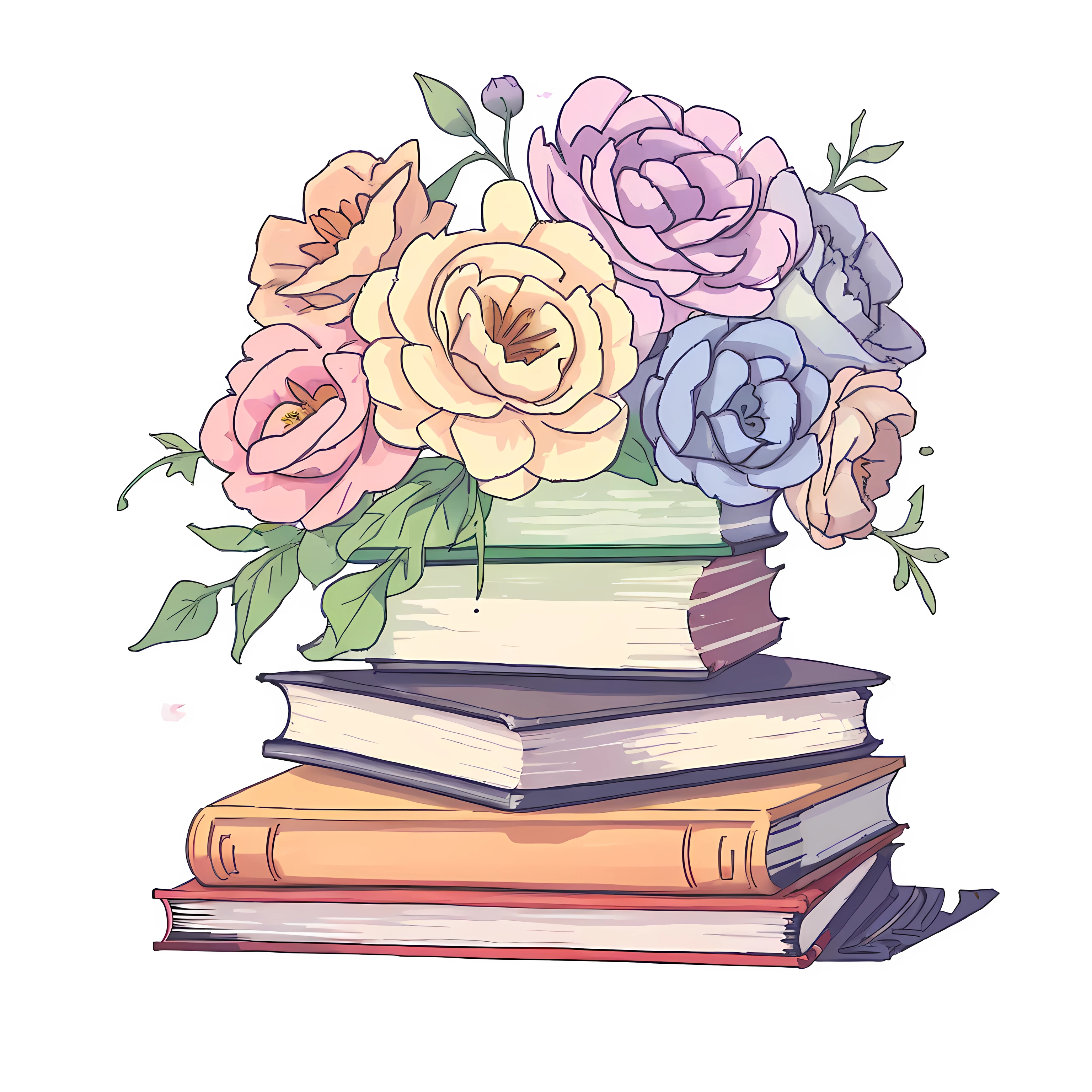 A book with flowers,