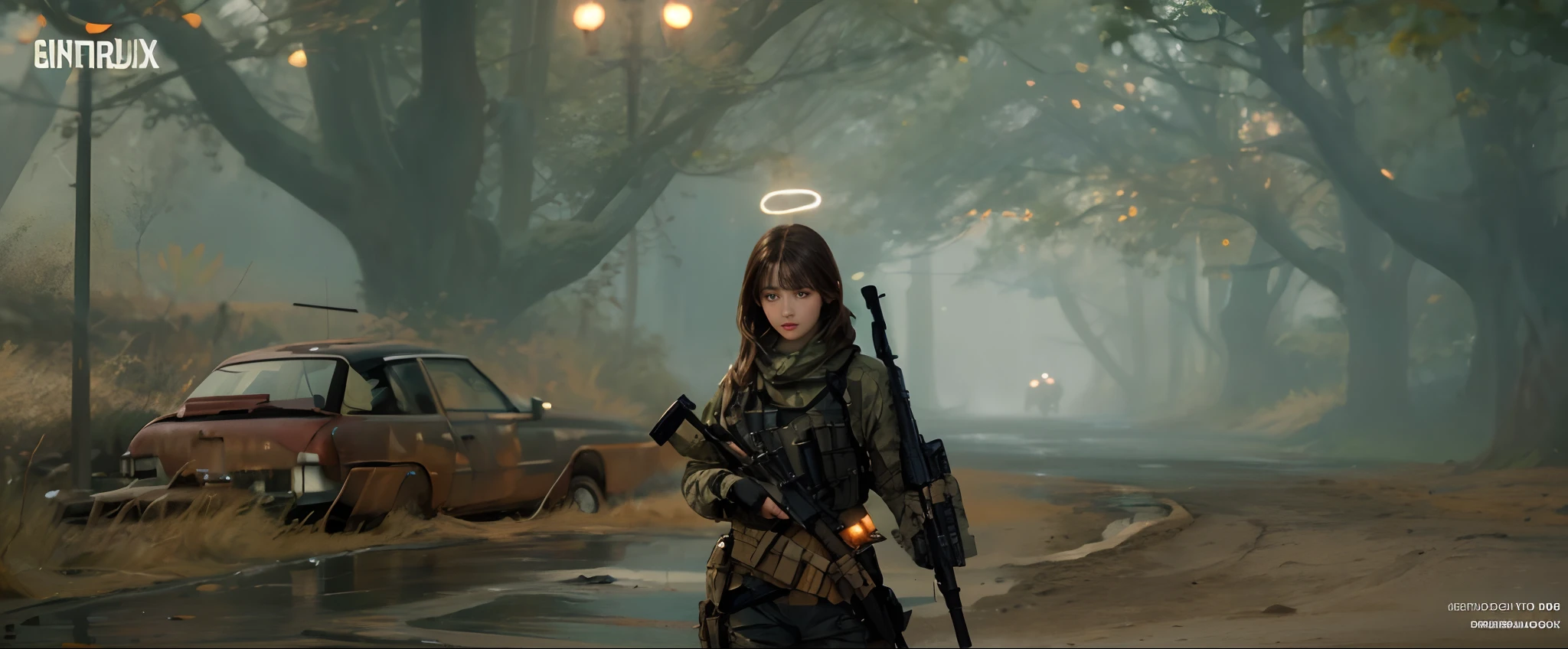 1girll, (Photorealistic)++, Beautiful lighting, masutepiece++, Best Quality++, Realistic, Full body portrait、frombelow, realphoto, intricate detailes, depth of fields, 1 girl, Soldier girl brown medium hair、Sniper Rifle Handle, white military uniform, bulletproof vest, Holding an assault rifle, M16, In the city at night, Very detailed, Perfect face, Blue eyes, Beautiful lips, Colossal tits、Toned buttocks、, Small waist, tall, Kpop Idol, FujifilmXT3, Spectacular professional photography:by Ed Blinkey, Atey Ghailan, by Ghibli Studios, Authors:Jeremy Mann, Greg Manchess, Antonio Moro, trending on artstationh, Trending on CGSociety, Convoluted , high detailing , Sharp Focus, Impressive, Mid-Journey and Realist Art by Greg Rutkowski, Original image, 8K UHD,vector sub machingun