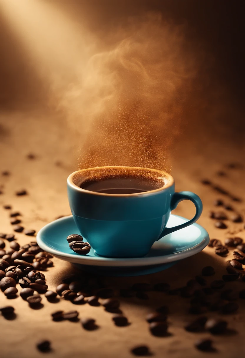 Coffee bean running from a lit match.