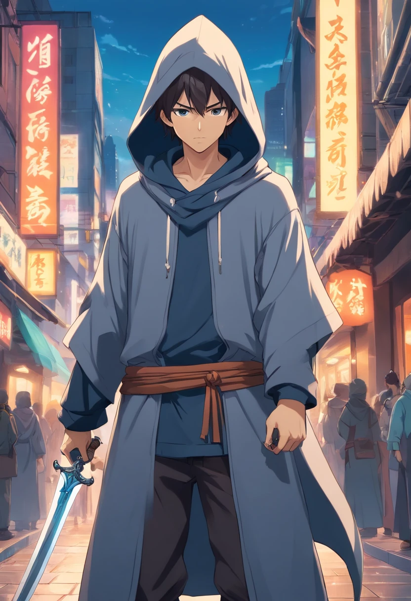 A man in a gray hooded cloak, Holding a dagger and a dagger, picture of an adult male warrior, Holding a dagger and a dagger, Fantasy D&d Personality, Fantasy warrior in full armor, D & d Fantasy character, Character dungeons and dragons, fantasy character photo, Fantasy Character DND