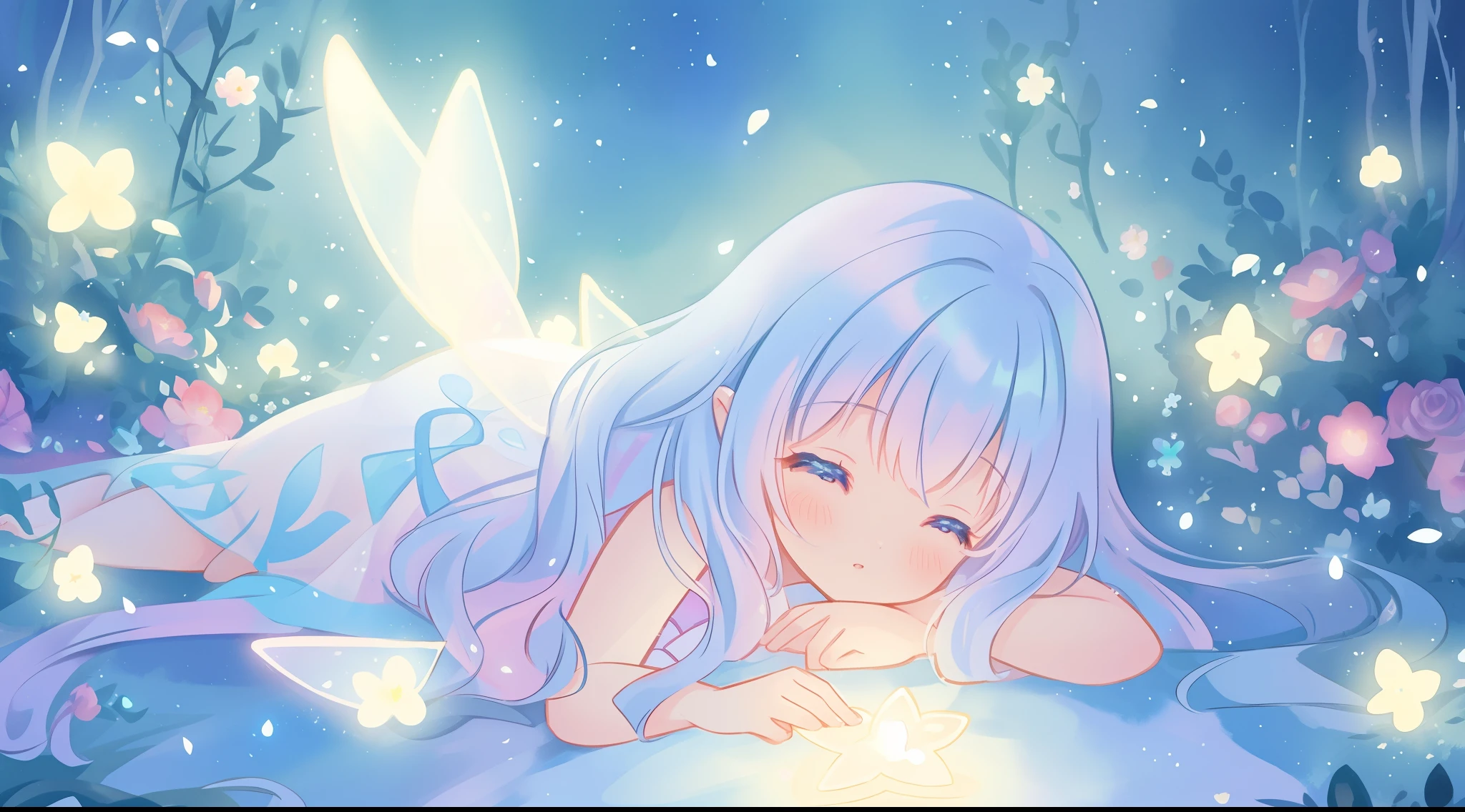 (best quality,highres),cute little innocent pure fairy with transparent wings having sex,naked,nsfw,hentai,cum,sperm,big penis in pussy,no panties,raping,sleeping,ass view,pussy view,thick thighs,long light blue hair,laying on the grass,laying on belly,ultra-detailed,portraits,vivid colors,painting-like,soft lighting