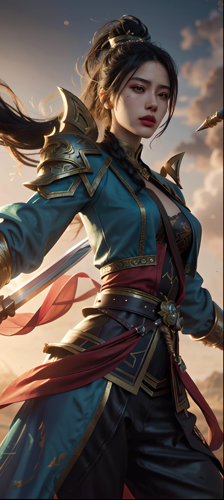 Michelle Yeoh、Kung Fu Master、actionpose、top-quality、masterpiece、detailed full-body concept