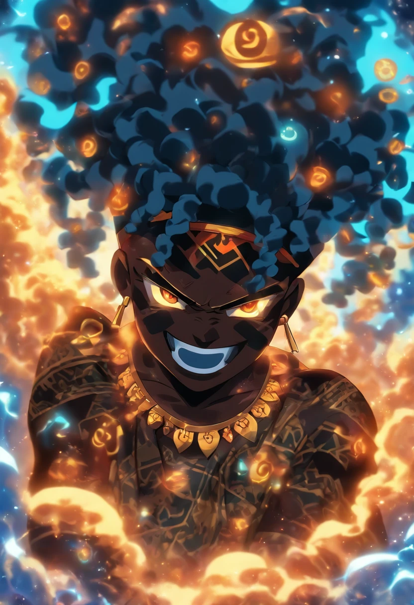 (((NYAME))) best quality, ultra-high resolution, 4K detailed CG, master piece,Nyame,Ashanti God,old ,Ghanaian Clothing,Ashanti Mythology,Ghana,((Supreme God Ashanri)) , African image, aesthetic, centered on screen