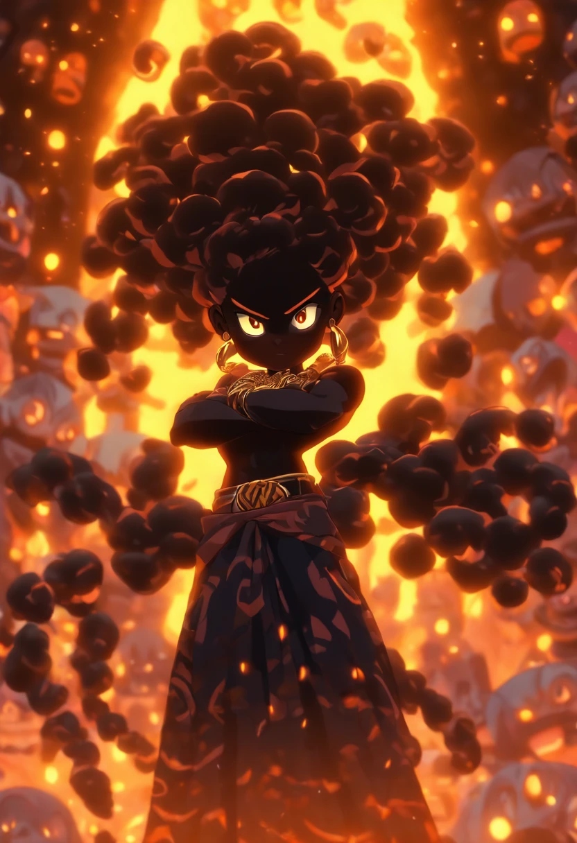 (((NYAME))) best quality, ultra-high resolution, 4K detailed CG, master piece, Nyame, Ashanti God, old , black, Ghanaian clothing, Ashanti mythology, Ghana, ((standing pose)) , African image, aesthetic, centered on the screen