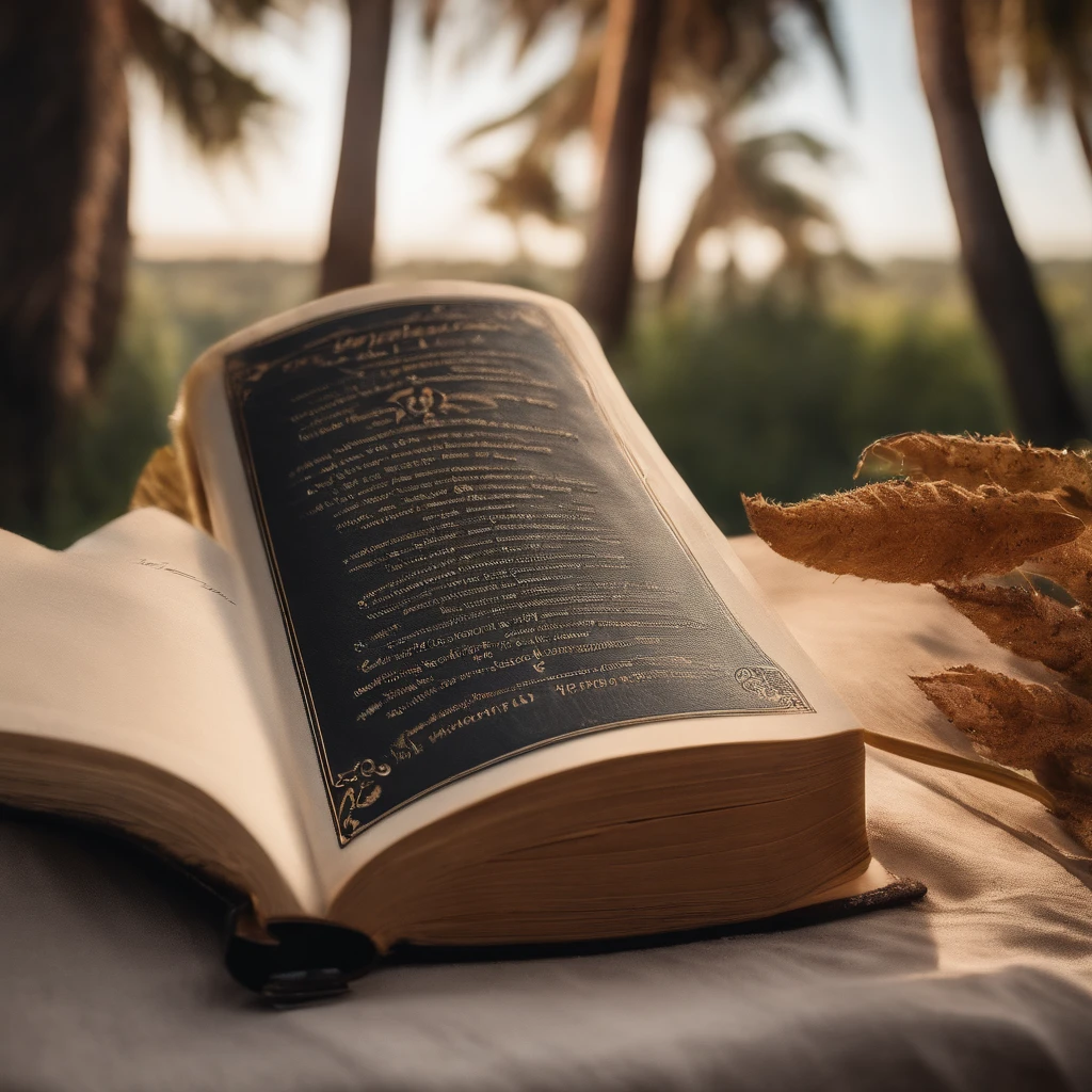 Open Bible in a beautiful paradise
