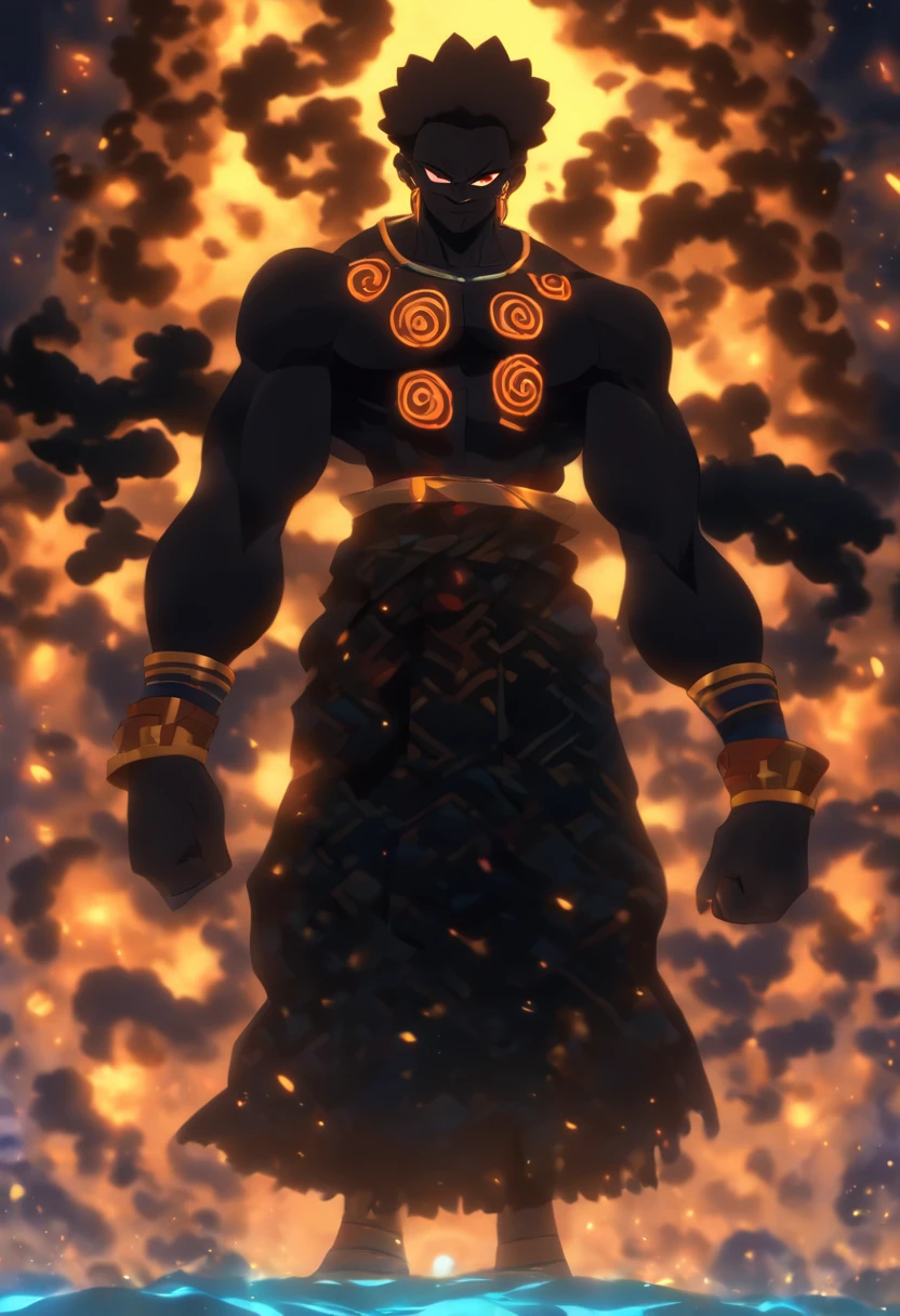 (((NYAME))) best quality, ultra-high resolution, 4K detailed CG, master piece,Nyame,man,old man,African God,old,black,Ghanaian clothing,African mythology,Ghana,((standing pose)) , Image African, aesthetic, screen-centered