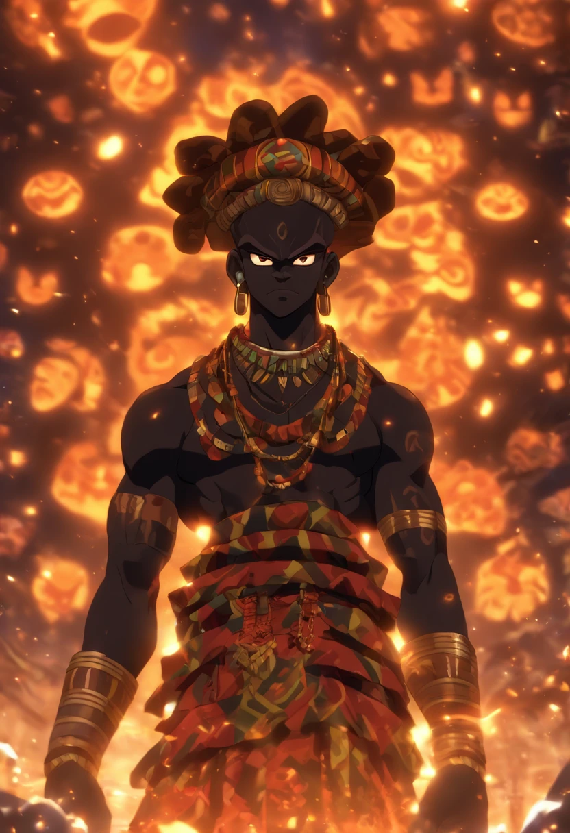 (((NYAME))) best quality, ultra-high resolution, 4K detailed CG, master piece,Nyame,man ,African God,old man ,Ghanaian clothing,African mythology,Ghana,((standing pose)) , African image, aesthetic, centered on the screen