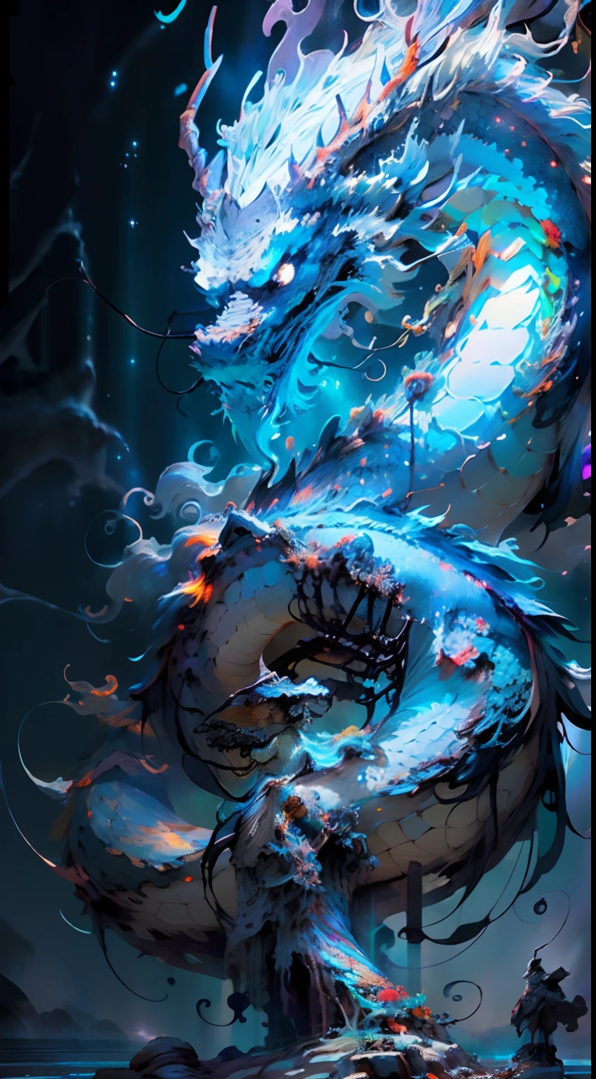 World Tree，Star ring，the boundless universe，Endless galaxies，Dangerous black holes，Exploding supernova，Floating stellar nebula，Negative dark mode, A dragon wrapped around a tree, Dragon Guard