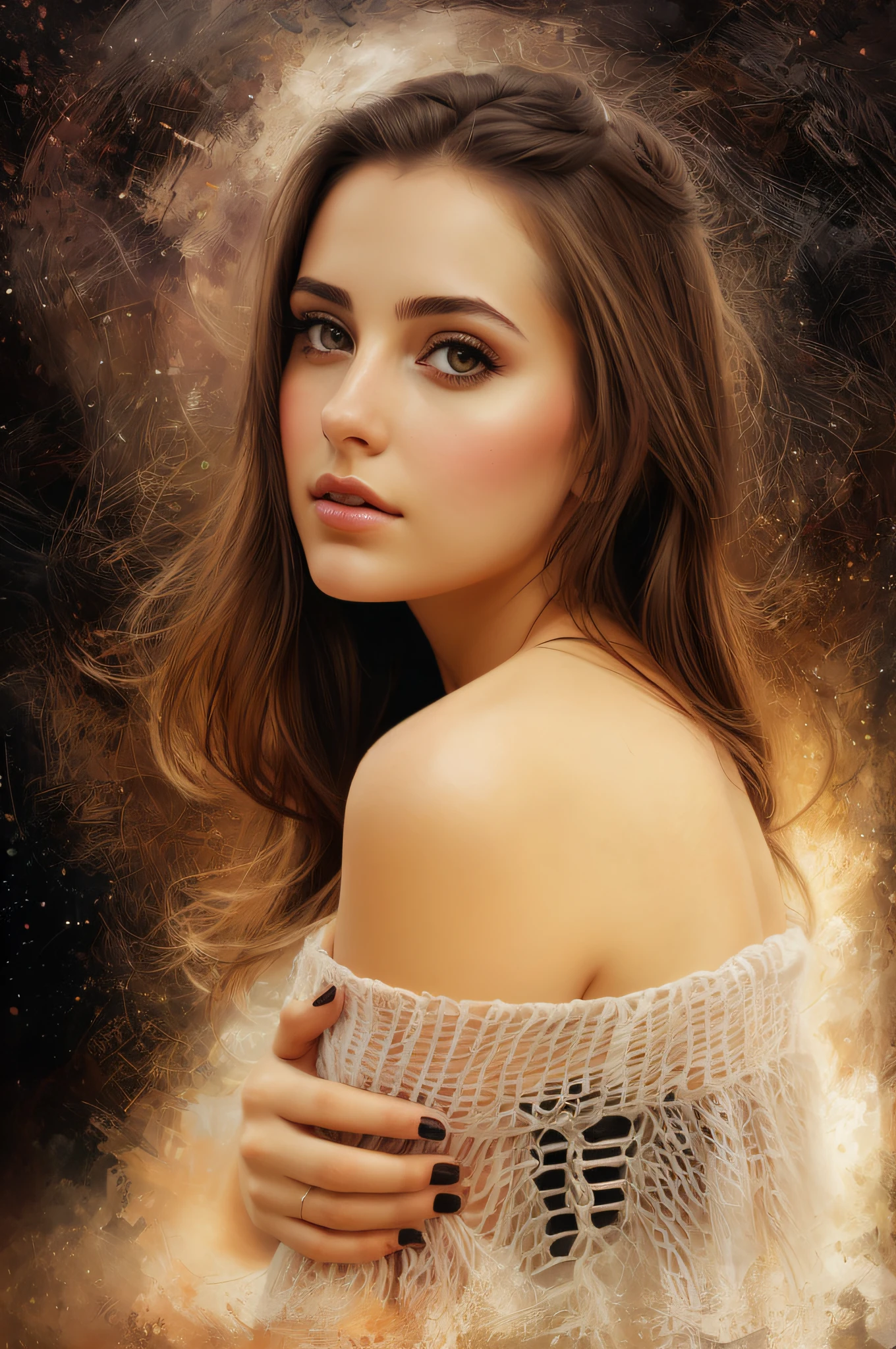 una hermosa joven posando para una foto, beautiful fantasy portrait, Hermoso y hermoso arte digital, beautiful fantasy art portrait, en estilo de pintura digital,airbrush digital oil painting, in the art style of bowater, gorgeous digital painting, Impresionante pintura digital, Pintura digital brillante