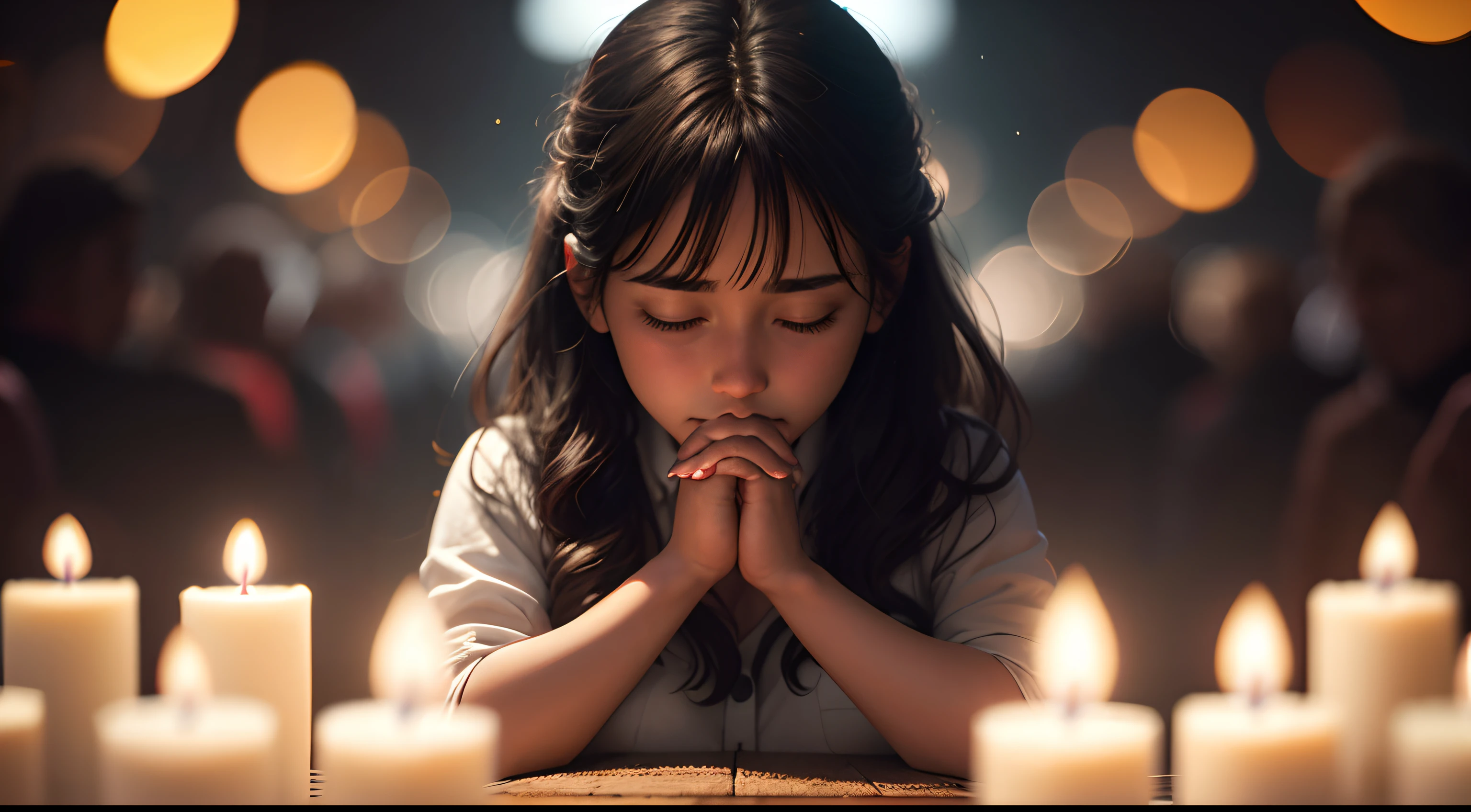 Create an image that summarizes the  of a serial killer's story. Visualize elementos que simbolizem a dualidade entre o bem e o mal, como luz e sombra. Convey the feeling of reflection and restlessness as the viewer reflects on the dark events, tais como o uso de magia negra e mortes.