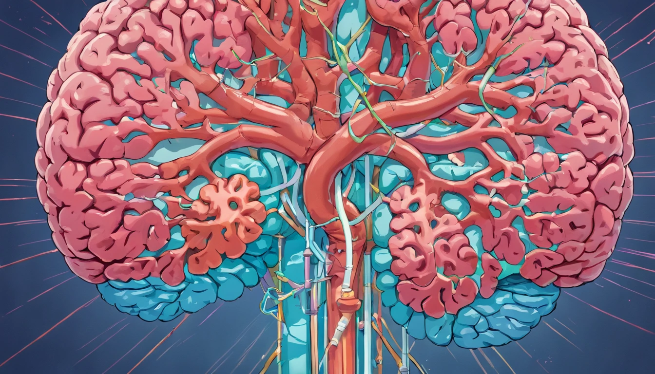 a highly detailed and anatomically accurate image of a human brain. The image should showcase the brain's complex structure with its numerous folds, crevices, and regions. The color palette should be realistic with shades of gray, white, and soft red to indicate different tissues and blood vessels. Highlight the cerebral cortex, showcasing its folded nature, and emphasize the division into two hemispheres. Include the cerebellum at the lower back part of the brain and the brainstem connecting to the spinal cord. The image should be rendered in a way that allows viewers to appreciate the intricate beauty and sophisticated design of the human brain. Ensure a clean, high-resolution image that can be used for educational purposes to provide a clear understanding of the brain's anatomy, detailed and in high resolution,cinematic, best quality, 16K