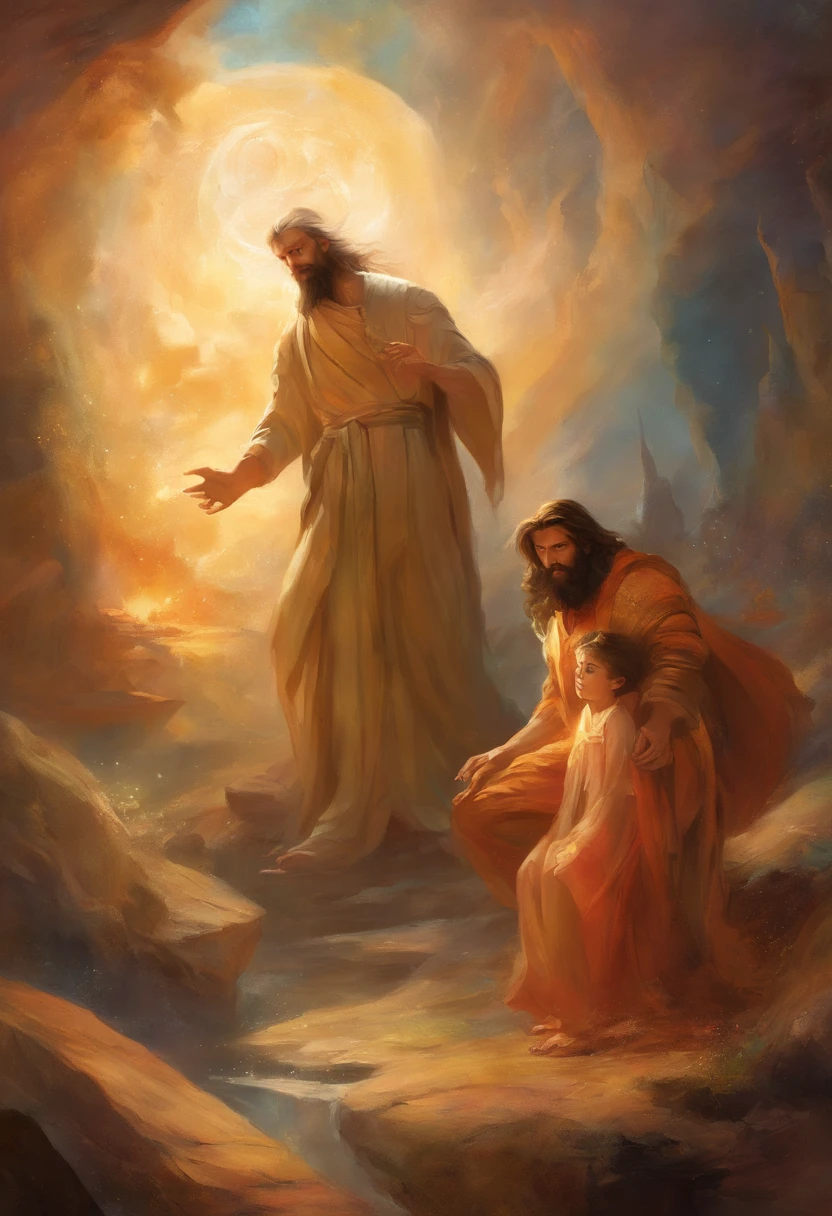 Create an image that depicts the prophet Elijah resurrecting a child in a moment of detention captured in a scene that reflects the transition of his life before becoming a follower of Christ to the pivotal moment of his conversion.