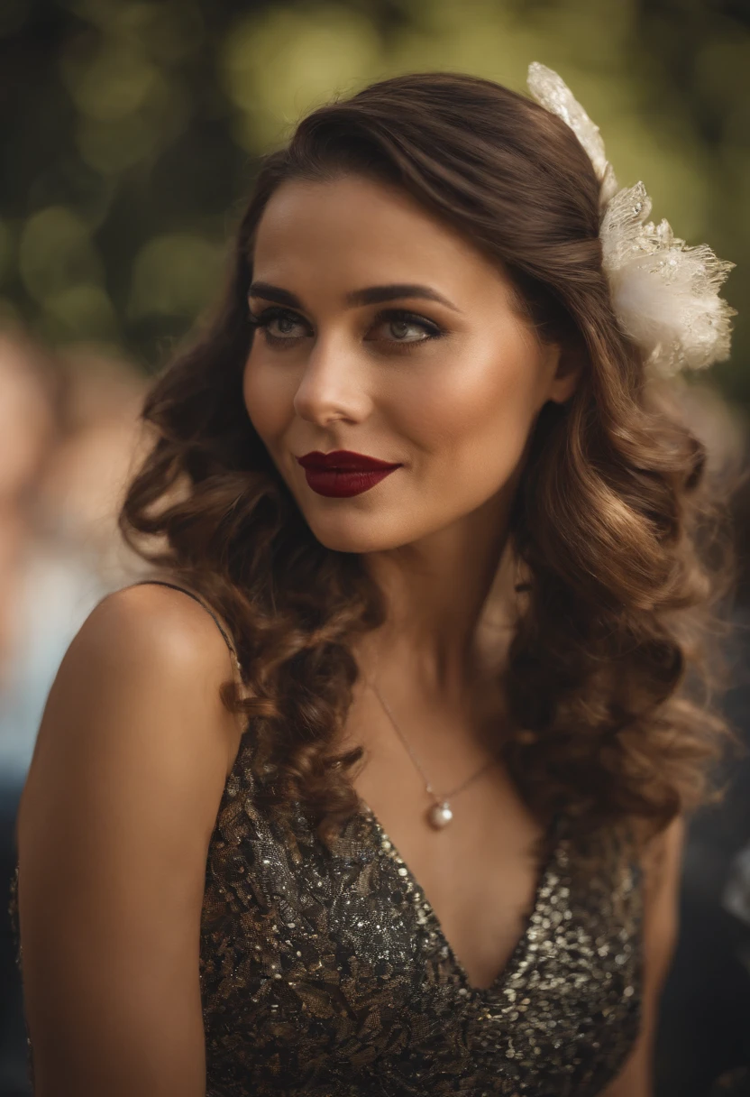 Best quality, masterpiece, super detailed high resolution, (realistic: 1.4),razor sharp focus, intricate detail, a beautiful woman, 1920s swing singer, on stage, blonde hair (cinematic lighting:1.1), photographed on a Fujifilm X-H2S, 90mm F/8 Macro Lens, with expired Kodak VISION3 500T color negative film, 8k, (full body:1.0)