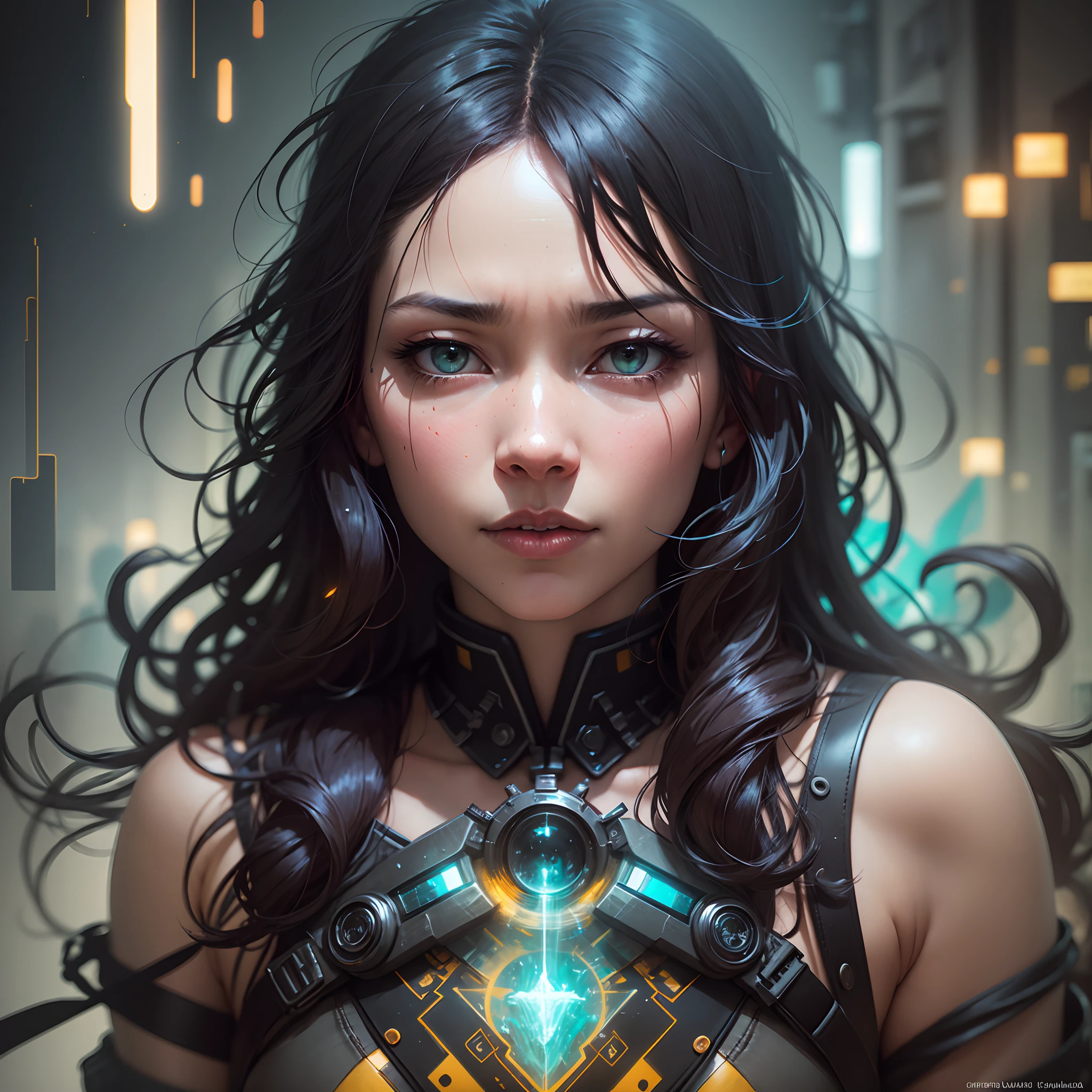 A mysterious woman emerges in a dystopian and confusing setting. Her body is made up of watch guest parts, merging perfectly with her skin. Each gear rotates continuously, creating a constant mechanical motion. It is surrounded by a chaotic landscape, with collapsed buildings, streets littered with debris and a soaring sky. The expression on his face is enigmatic, reflecting the duality between humanity and technology. --auto --s2