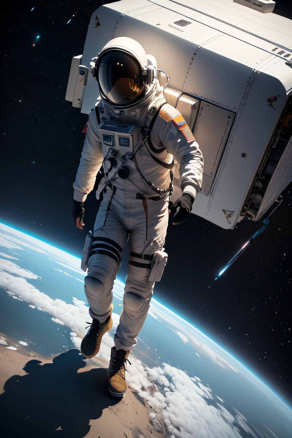 Drawing walking in space in 3D 4K