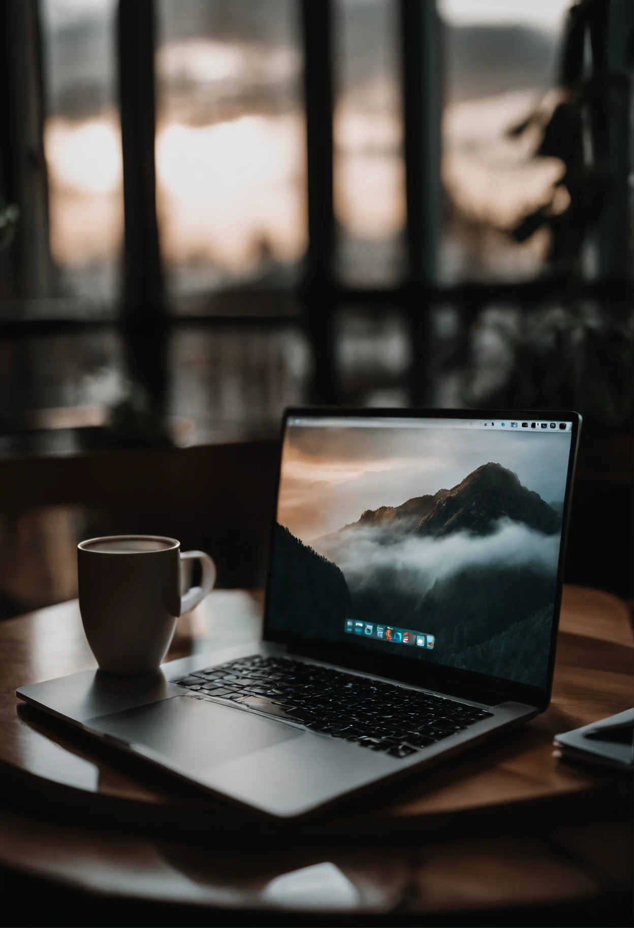 Someone is typing on a laptop with a cup of coffee, Trabalhando em um laptop em uma mesa, Fotografia de produtos de alta qualidade, fotos de produtos em tons escuros, fotografia profissional de produtos, Utilizar um MacBook, sentado em frente ao computador, 🧒 📸 🎨, Destaque no Pexels, photo rendering, dark and moody aesthetic, trending on unsplash, trending on pexels