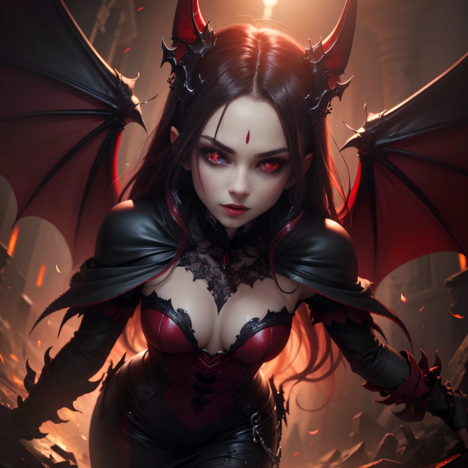 8k, Best Quality, Masterpiece, vampire, glowing red eyes, detailed eyes, wallpaper,