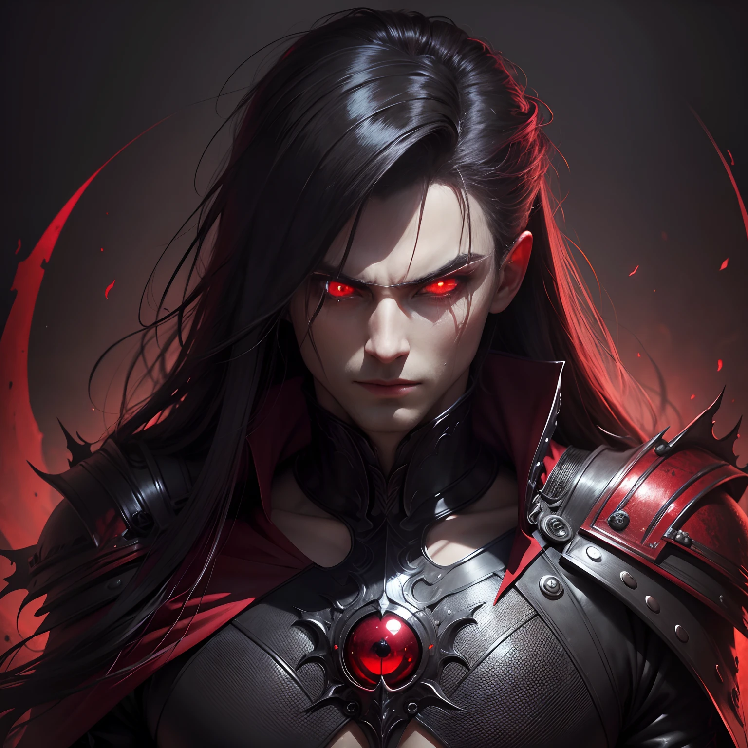 8k, Best Quality, Masterpiece, vampire, man, glowing red eyes, detailed eyes, wallpaper, beutiful