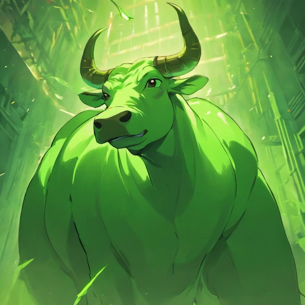 Green Bull , smoking, in NYSC stock exchange