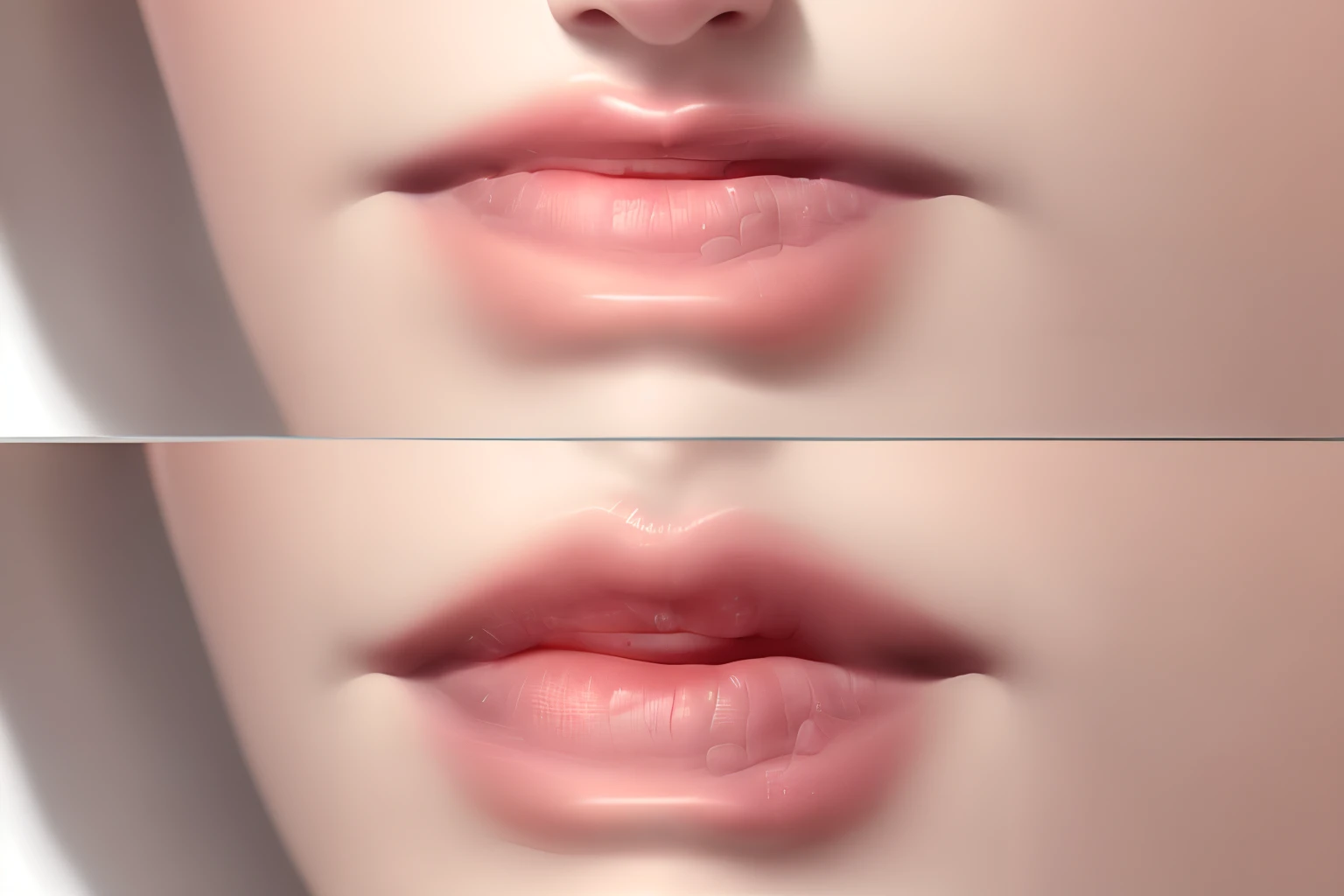 create 2 lip images like these where one image has thin lips and the second image has fuller lips