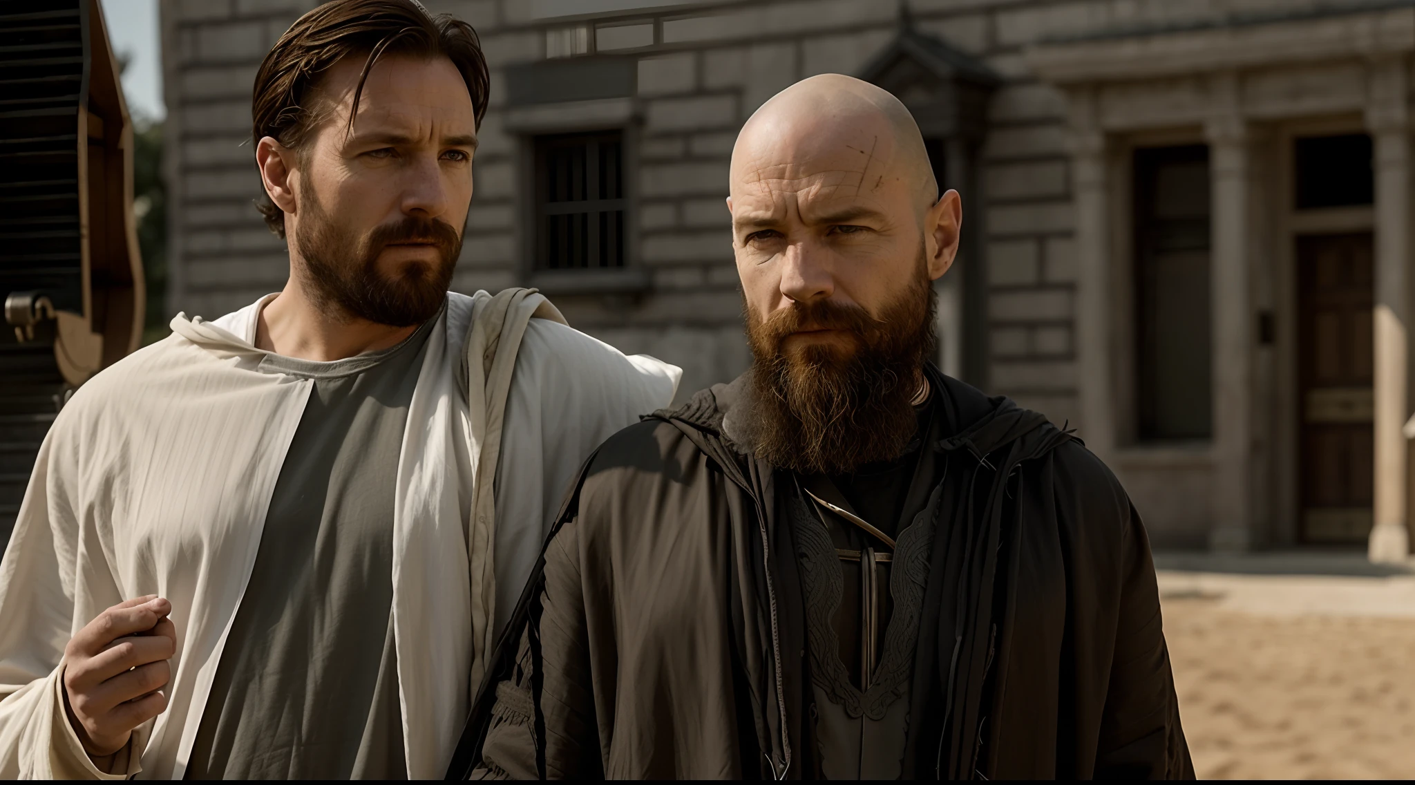 Homem com barba e homem com barba, biblical epic movie, Nicodemos, still image from tv series, Sean Harris Mago, filme ainda dnd, Netflix, filme ainda de god of war, raposa, FilmeAinda, TV ainda, filme ainda filme dnd, Hbo, Walter White e Jesse Pinkman, Cor ainda, [ teatral ]