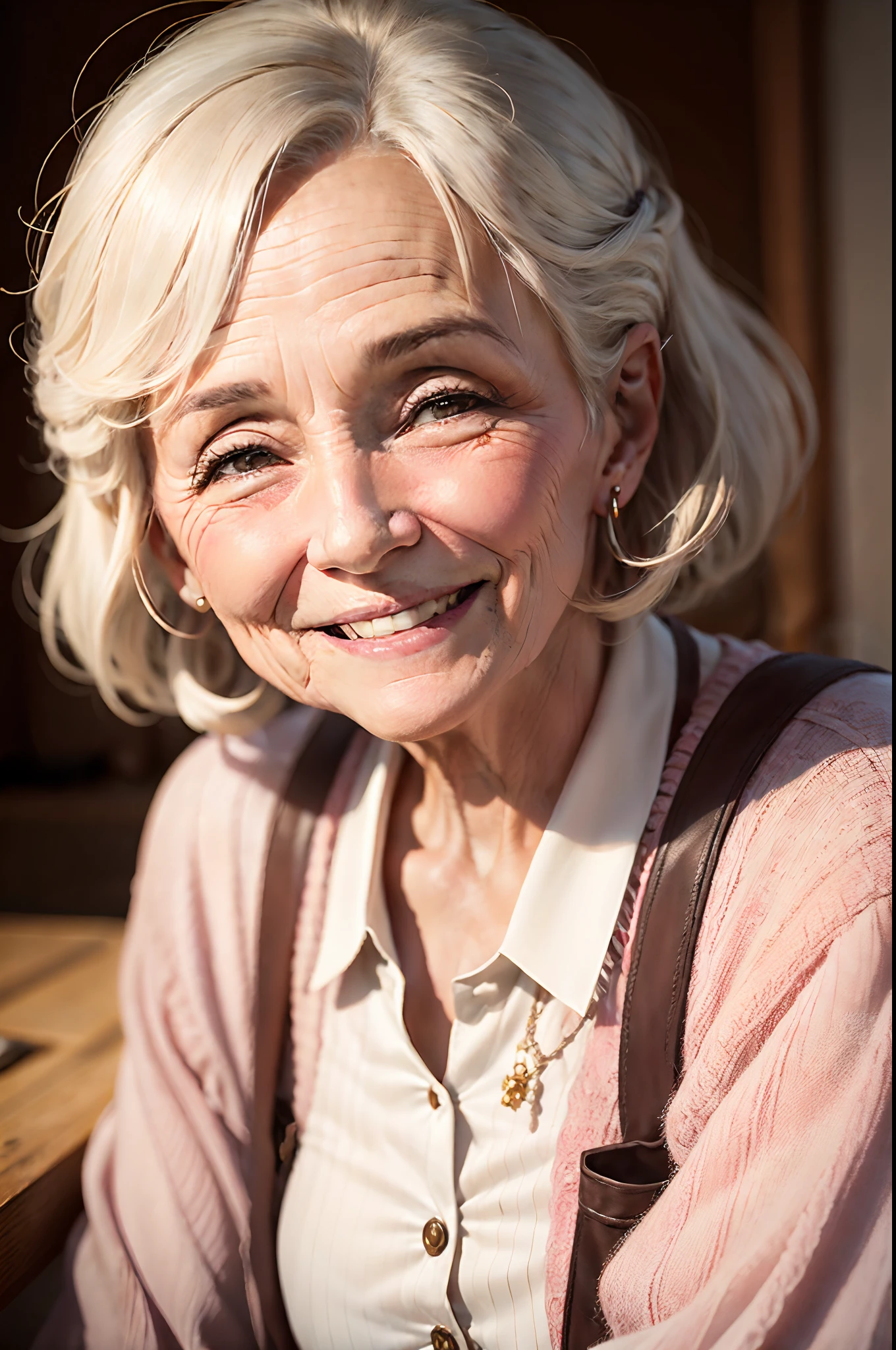 elderly woman smiling