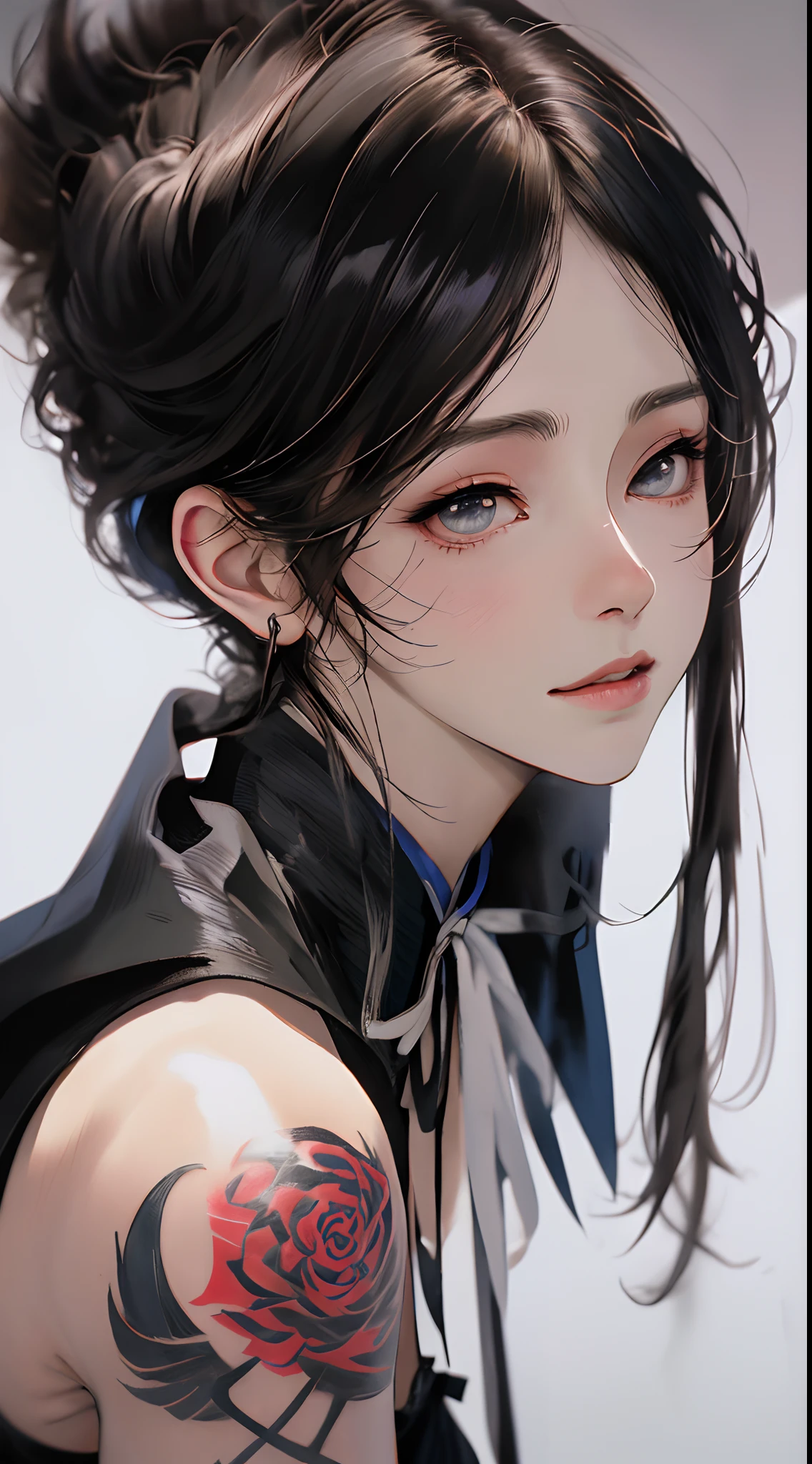 a close up of a person with a tattoo on their neck, anime realism style, stunning anime face portrait, anime realism, handsome guy in demon slayer art, realistic anime artstyle, male anime style, highly detailed exquisite fanart, realistic anime art style, semirealistic anime style, detailed fanart, portrait of eren yeager, realistic anime face, detailed anime character art
