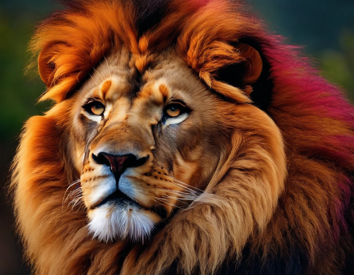 colorful lion