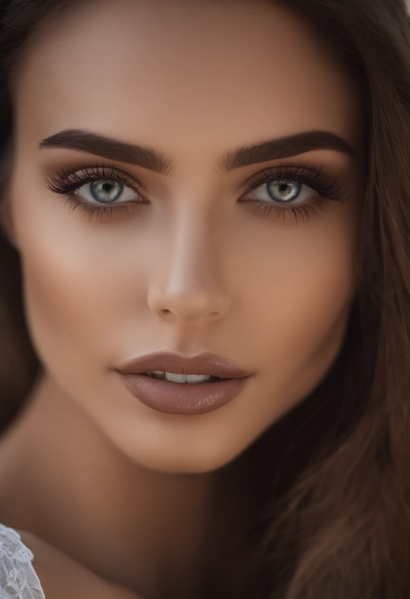 Arafed woman completely , fille sexy aux yeux bruns, ultra realist, Meticulously detailed, Portrait Sophie Mudd, cheveux bruns et grands yeux, selfie of a young woman, Dubai Eyes, Violet Myers, sans maquillage, maquillage naturel, looking straight at camera, Visage avec Artgram, Maquillage subtil, Stunning photo of full naked body kneeling on bed, dans la chambre, Medium to large bust, corps nue, nude, without clothing