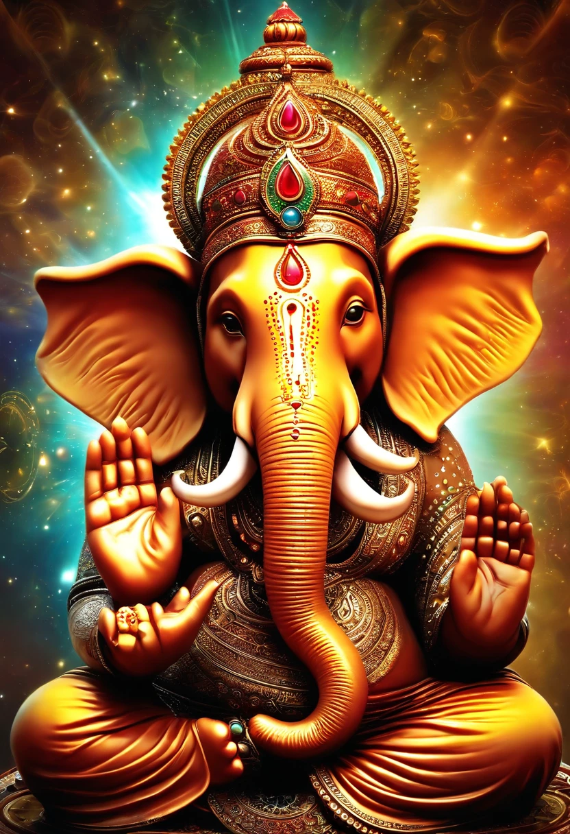 Ganesh god  picture background on moon