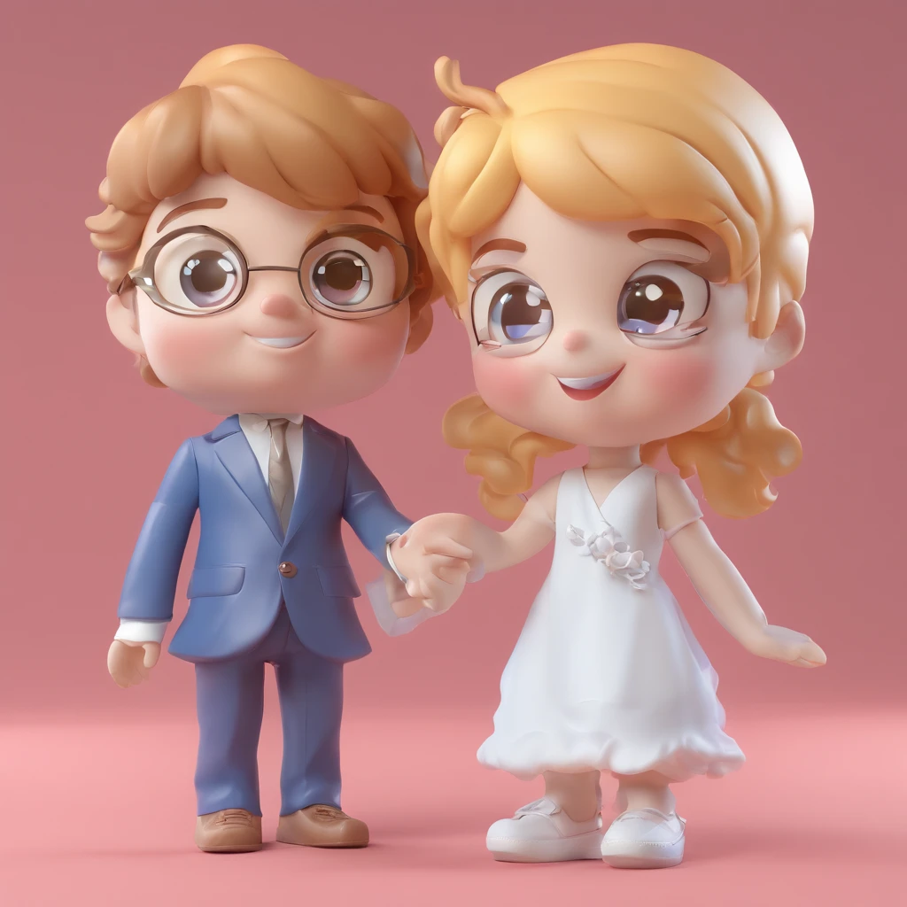 cute boyIP by pop mart, Bright eyes, cherub,Little white dress, Clay, Models, a blind box toy, Glossy and delicate,Clean background, Good gloss, 3D rendering of,Best quality
