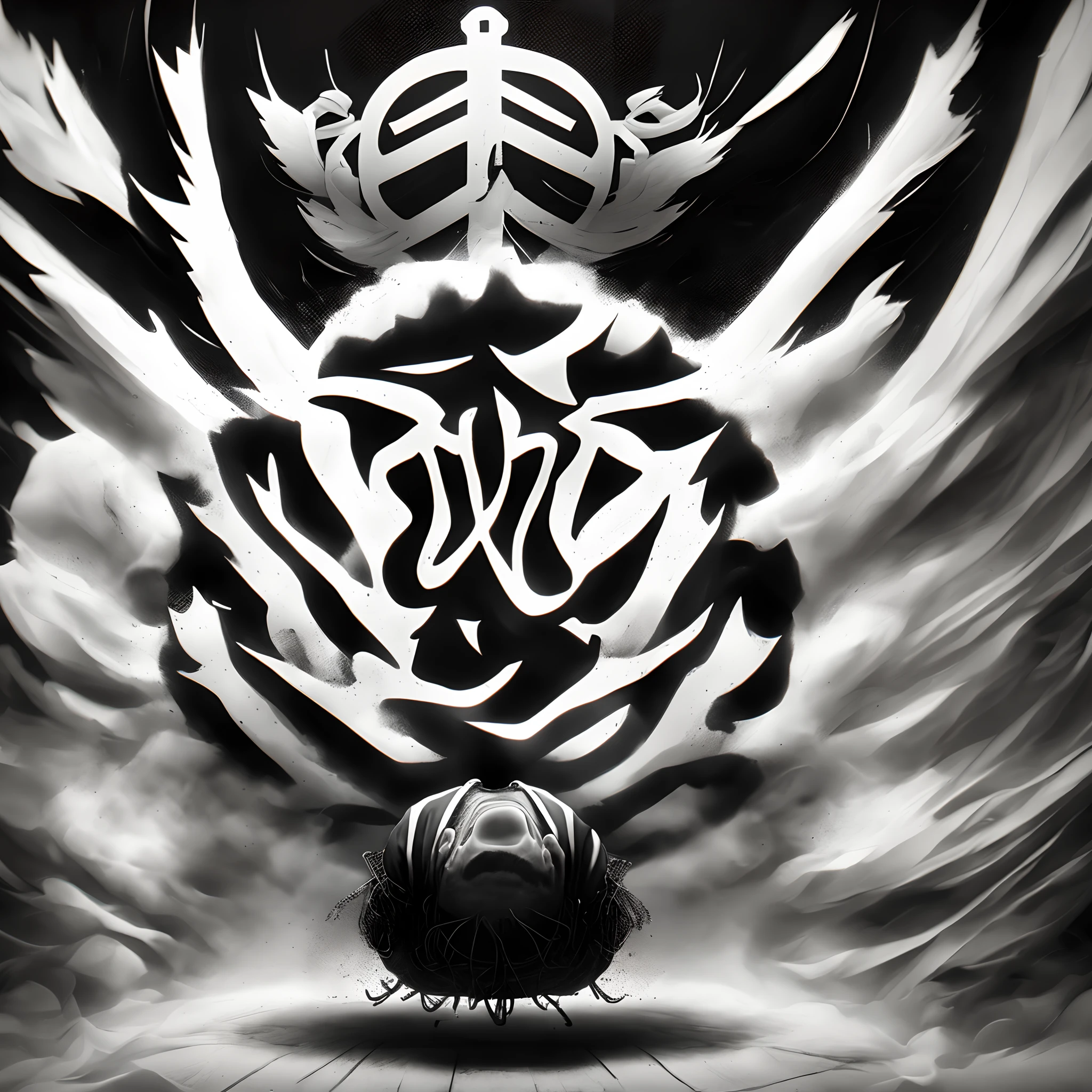 create a black and white, creative, streetwear logo with two hands together praying and named "Pray Cc."