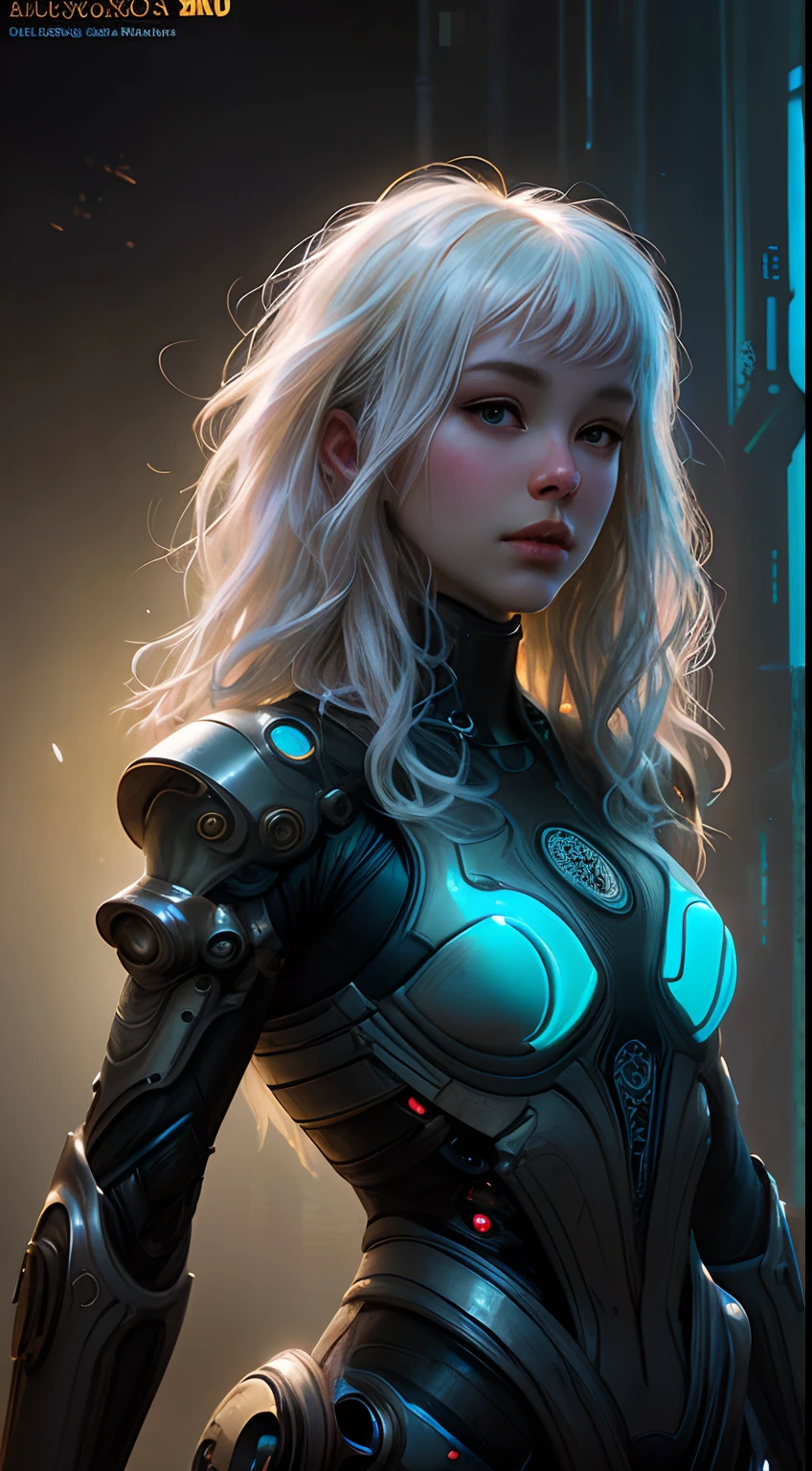 stunning photorealistic portrait photograph of a beautiful cyberpunk catgirl, albino, white shapeless cyberpunk hair, white eyebrows, full body, baroque intricate cyber armor, hyperdetailed painting, luminism, Bar lighting, complex, 4k resolution concept art portrait by Greg Rutkowski, Artgerm, WLOP, Alphonse Mucha, little fusion, realistic fantasy, fractal isometrics details bioluminescence, beautiful awesome, intricately detailed, cinematic, trending on artstation | Isometric | Centered hypereallistic cover photo awesome full color, dark, gritty, realistic mucha, klimt, 12k