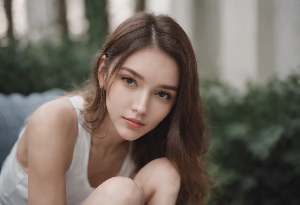 (Casual photography by the room choosing the shows standing in front of the camera (((wearing sport clothes))), full body RAW close, 1girl, 19 years old posed made a lot of amateur photos, showing her long legs and feet, the body is pretty, (barefooted and wearing