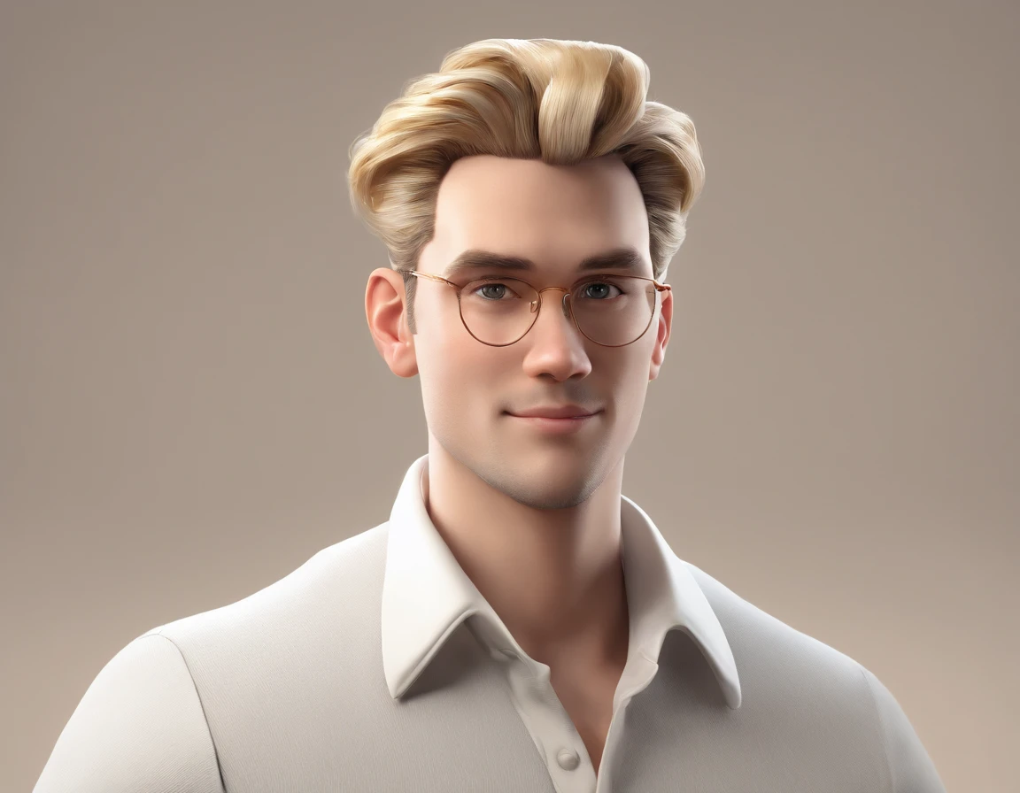 maximum high quality、16k、Blonde young French man、chignon hairstyle、black jeans and white polo collar shirt from the 20th century、Looking forward, disney drawing