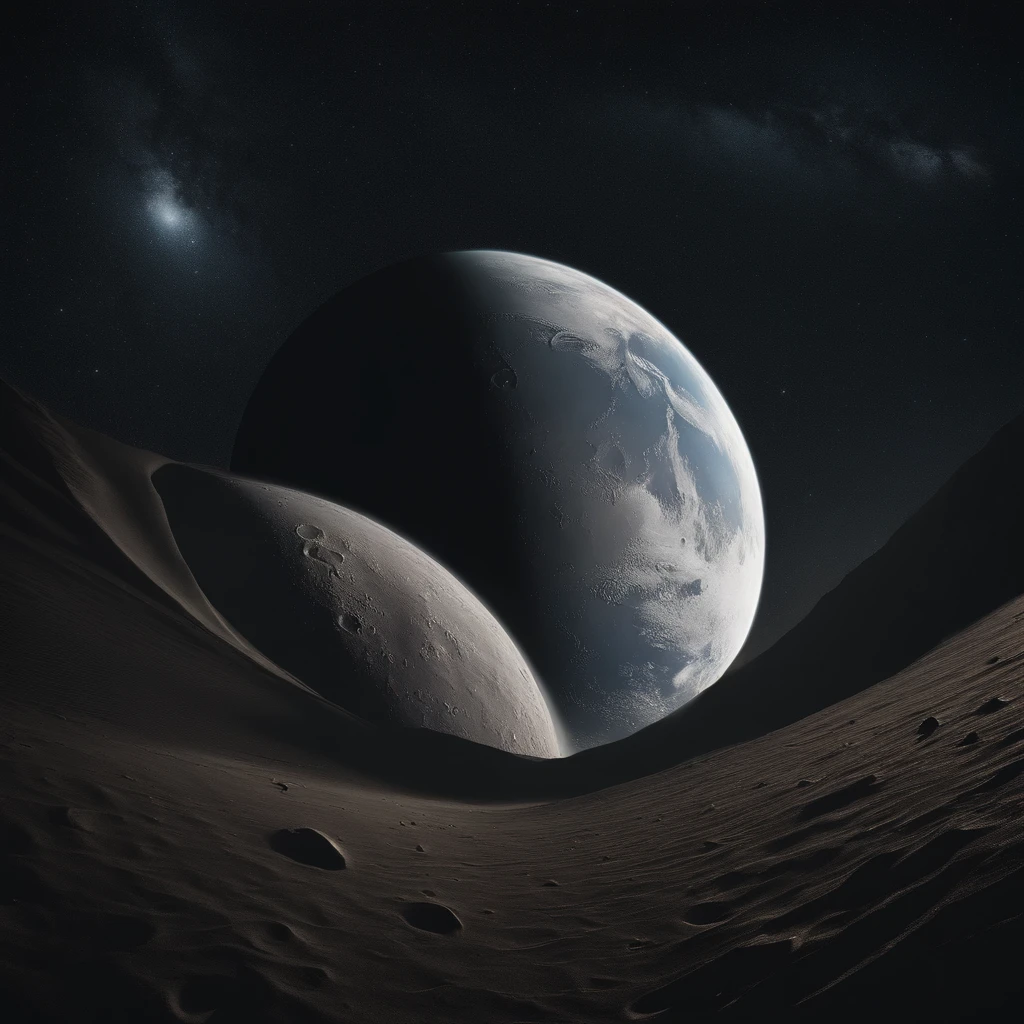 Master Parts、qualidade superior、Qualidade de imagem superior、A qualidade 8k、Beautiful photos of the starry sky、magnifica、Arched Milky Way:1.25、View of Earth from the lunar surface:1.25, lunar surface, space photo, Na lua, fundo da lua, fundo da lua, Na lua, solo lunar, space photo, Paisagem lunar, foco na lua, na lua, Numerosas crateras, See the Earth from the surface of the Moon:1.9, great earth in heaven:1.9